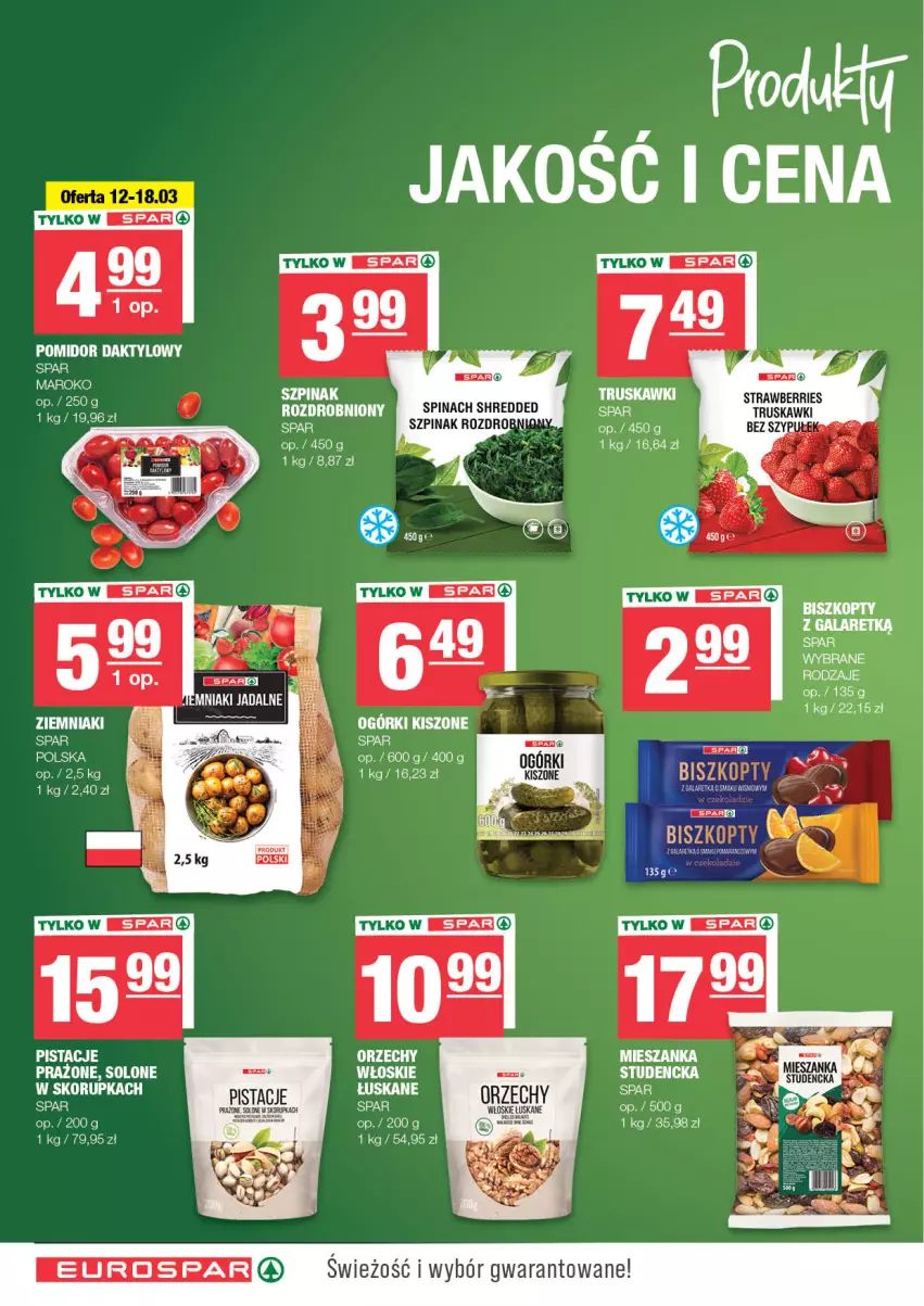 Gazetka promocyjna Spar - EuroSpar - ważna 09.03 do 19.03.2025 - strona 14 - produkty: Pistacje, Szpinak, Truskawki, Ziemniaki