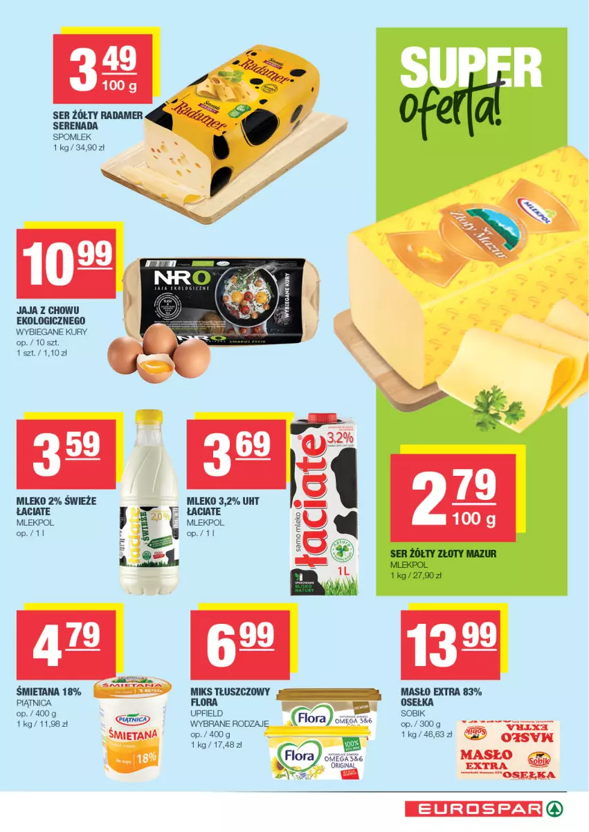 Gazetka promocyjna Spar - EuroSpar - ważna 09.03 do 19.03.2025 - strona 5 - produkty: Fa, Flora, Gin, Jaja, Masło, Miks tłuszczowy, Mleko, Piątnica, Radamer, Ser, Złoty Mazur