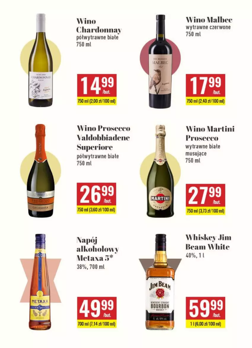 Gazetka promocyjna Biedronka - Czas na Toast - ważna 14.06 do 27.06.2021 - strona 2 - produkty: Bourbon, Chardonnay, Jim Beam, Martini, Metaxa, Mus, Napój, Prosecco, Whiskey, Wino