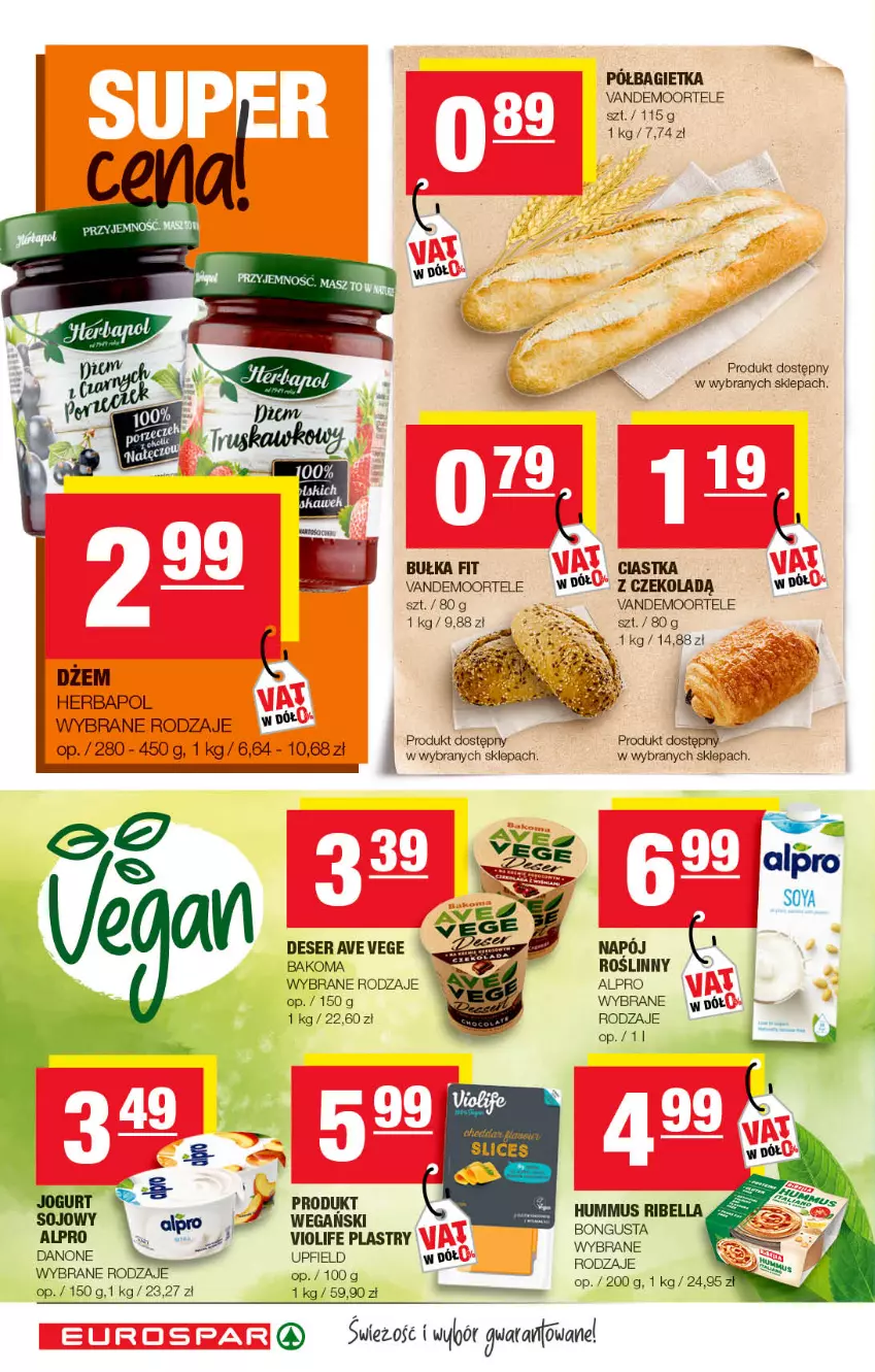 Gazetka promocyjna Spar - EuroSpar - ważna 17.07 do 27.07.2022 - strona 4 - produkty: Alpro, Bagietka, Bakoma, Bell, Bella, Bułka, Ciastka, DAX, Deser, Herbapol, Hummus, Mus, Napój, Ser