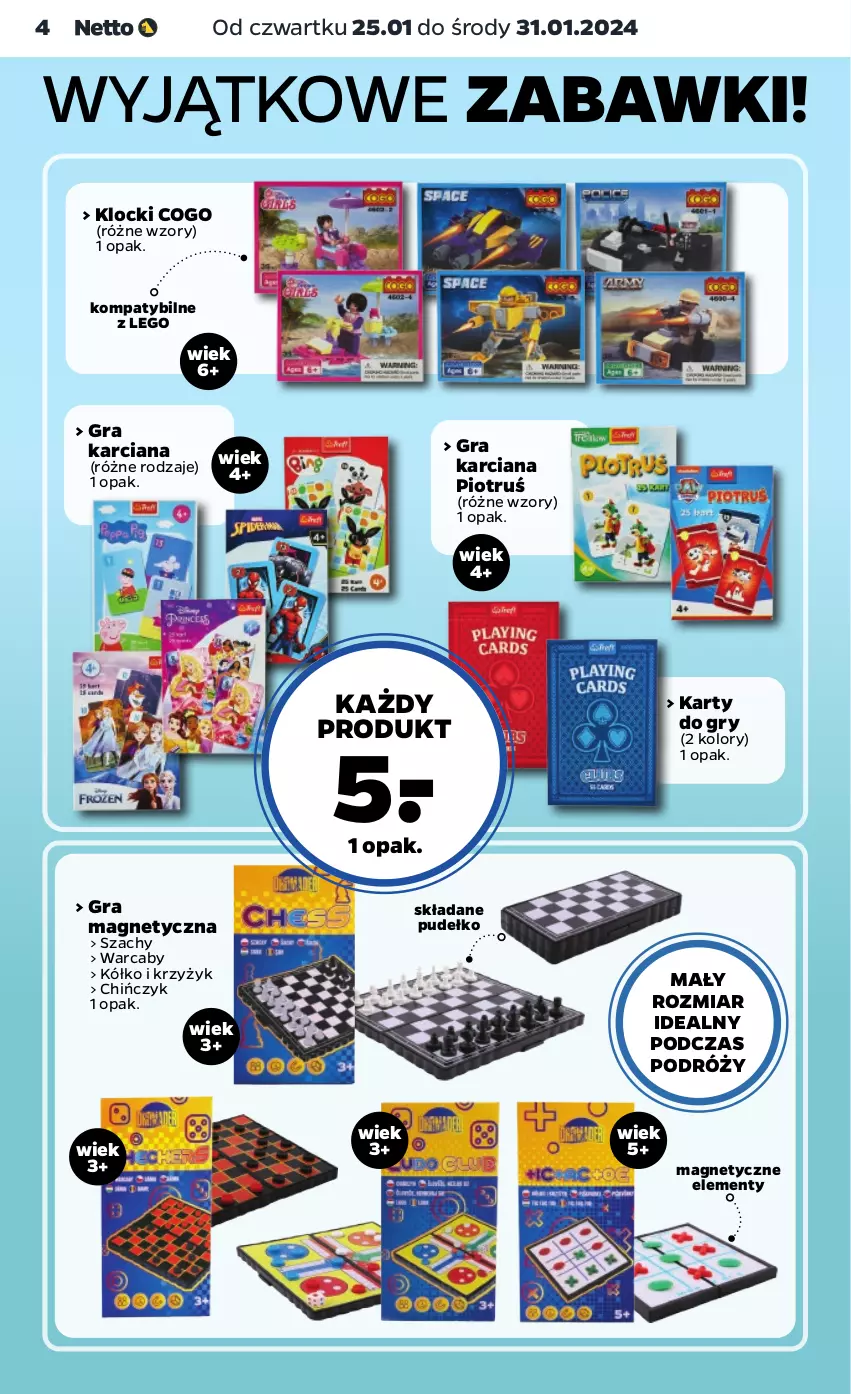 Gazetka promocyjna Netto - Akcesoria i dodatki - ważna 25.01 do 31.01.2024 - strona 4 - produkty: Gra, Gry, Klocki, LEGO, Pudełko, Szachy