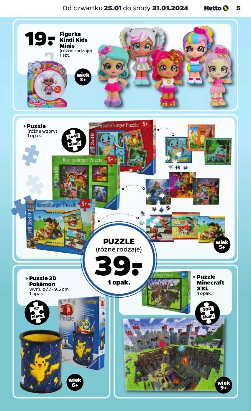 Gazetka promocyjna Netto - Akcesoria i dodatki - ważna 25.01 do 31.01.2024 - strona 5 - produkty: Minecraft, Pokémon, Puzzle