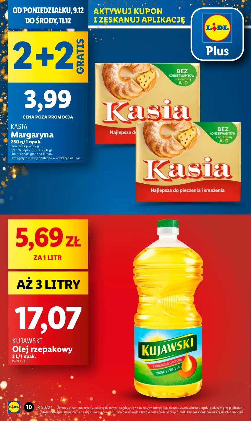 Gazetka promocyjna Lidl - GAZETKA - ważna 09.12 do 11.12.2024 - strona 10 - produkty: Gra, Kasia, Kujawski, Margaryna, Olej, Olej rzepakowy