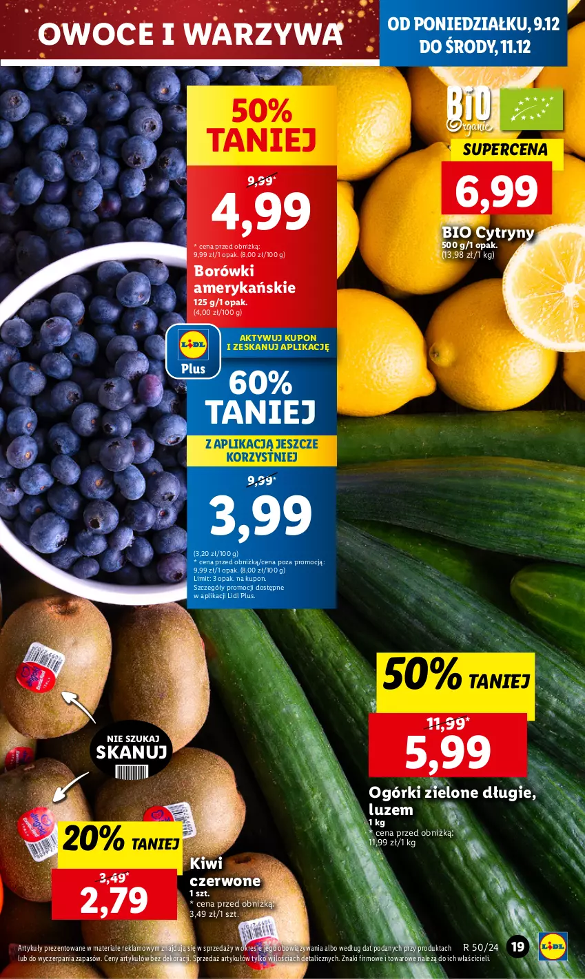 Gazetka promocyjna Lidl - GAZETKA - ważna 09.12 do 11.12.2024 - strona 23 - produkty: Cytryny, Kiwi, Owoce, Warzywa