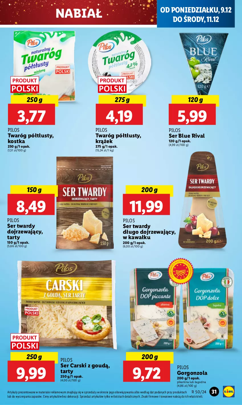 Gazetka promocyjna Lidl - GAZETKA - ważna 09.12 do 11.12.2024 - strona 35 - produkty: Cars, Gorgonzola, Kawa, Pilos, Ser, Twaróg, Twaróg półtłusty