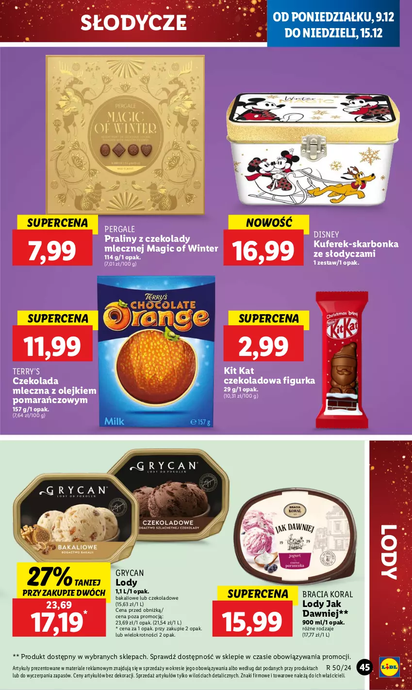 Gazetka promocyjna Lidl - GAZETKA - ważna 09.12 do 11.12.2024 - strona 49 - produkty: Czekolada, Czekolada mleczna, Disney, Gry, Kit Kat, Lody, Olej, Praliny