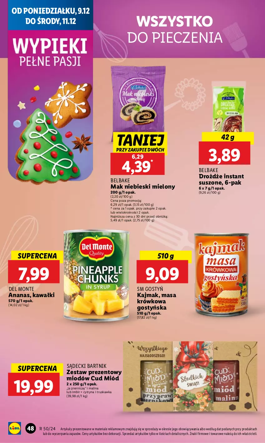 Gazetka promocyjna Lidl - GAZETKA - ważna 09.12 do 11.12.2024 - strona 52 - produkty: Ananas, Drożdże, Imbir, Kawa, Masa krówkowa, Miód, Monte, Piec, Zestaw prezentowy