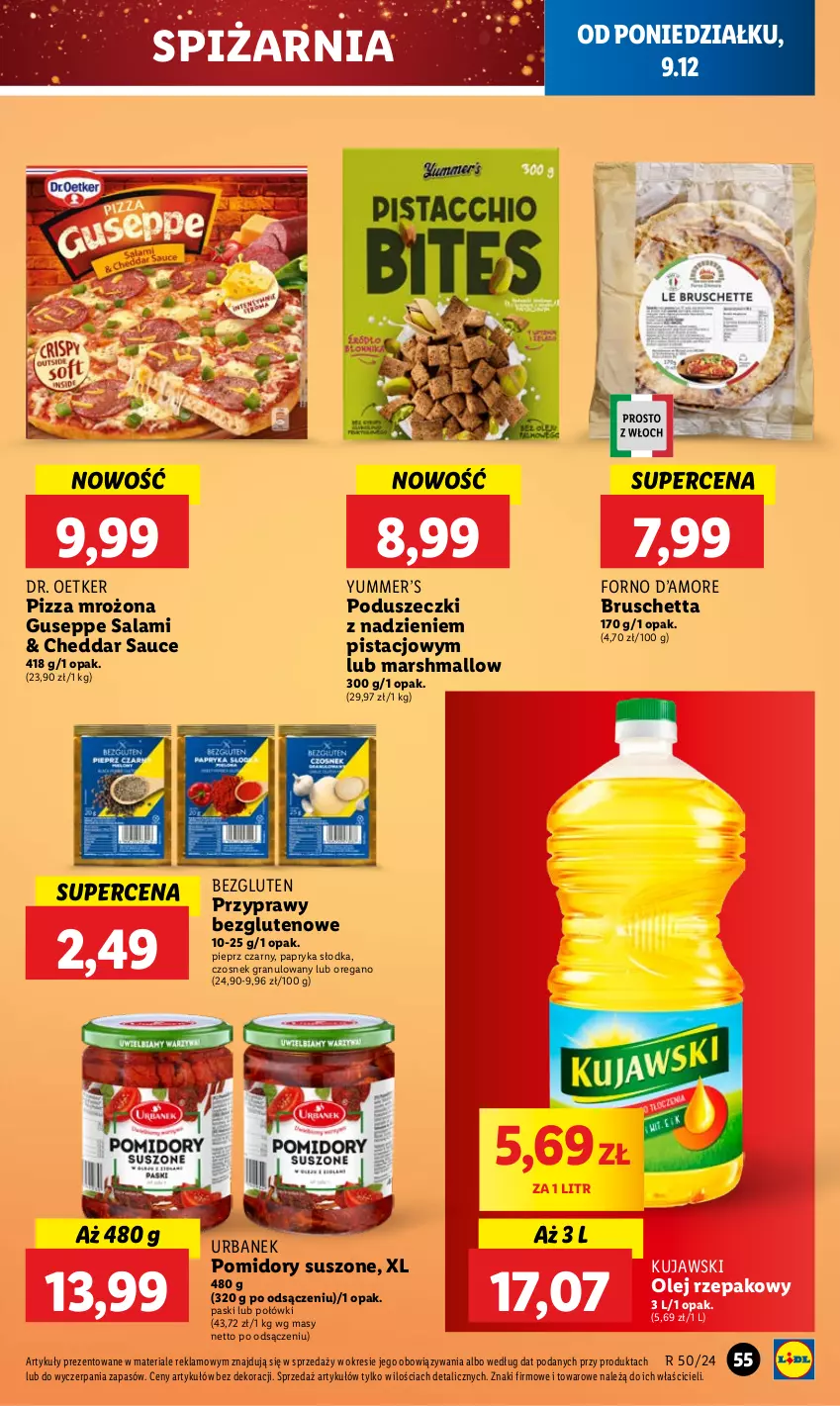 Gazetka promocyjna Lidl - GAZETKA - ważna 09.12 do 11.12.2024 - strona 59 - produkty: Cheddar, Czosnek, Czosnek granulowany, Dr. Oetker, Gra, Kujawski, Mars, Olej, Olej rzepakowy, Papryka, Papryka słodka, Pieprz, Pizza, Pomidory, Przyprawy, Salami