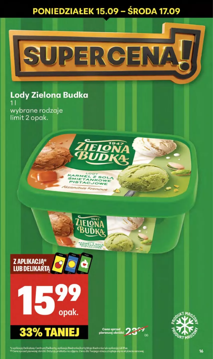 Gazetka promocyjna Delikatesy Centrum - Franczyza DC37 Czwartek - ważna 11.09 do 17.09.2025 - strona 16 - produkty: Dron, Koc, Lody, Rum, Zielona Budka