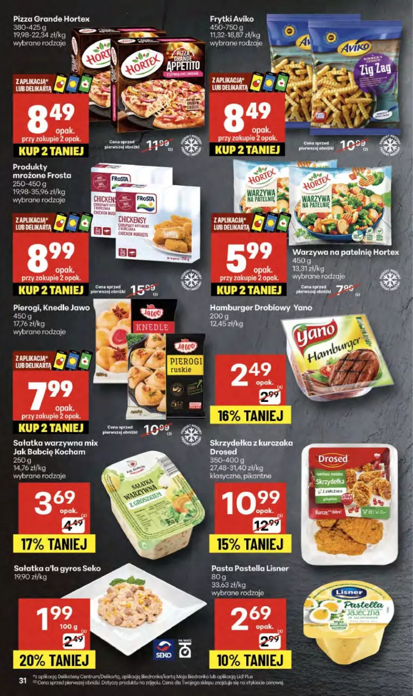 Gazetka promocyjna Delikatesy Centrum - Franczyza DC37 Czwartek - ważna 11.09 do 17.09.2025 - strona 31 - produkty: Dron, Frosta, Frytki, Gra, Gyros, Hortex, Koc, Lisner, Pastella, Pizza, Produkty mrożone, Rum, Sałat, Sałatka, Sałatka a'la gyros, Sałatka warzywna, SEKO