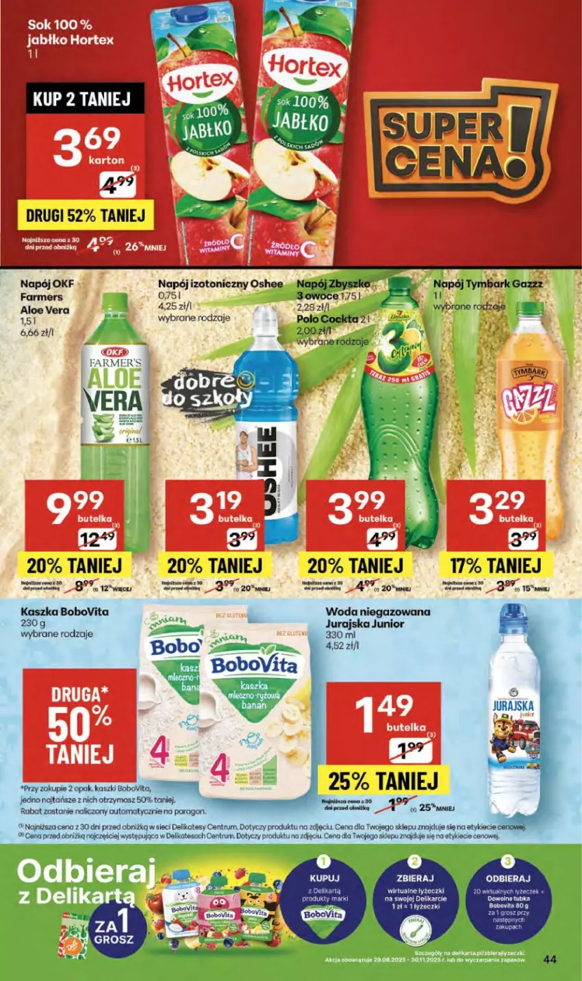 Gazetka promocyjna Delikatesy Centrum - Franczyza DC37 Czwartek - ważna 11.09 do 17.09.2025 - strona 44 - produkty: Aloe vera, BoboVita, Fa, Napój, Rum, Woda, Woda niegazowana