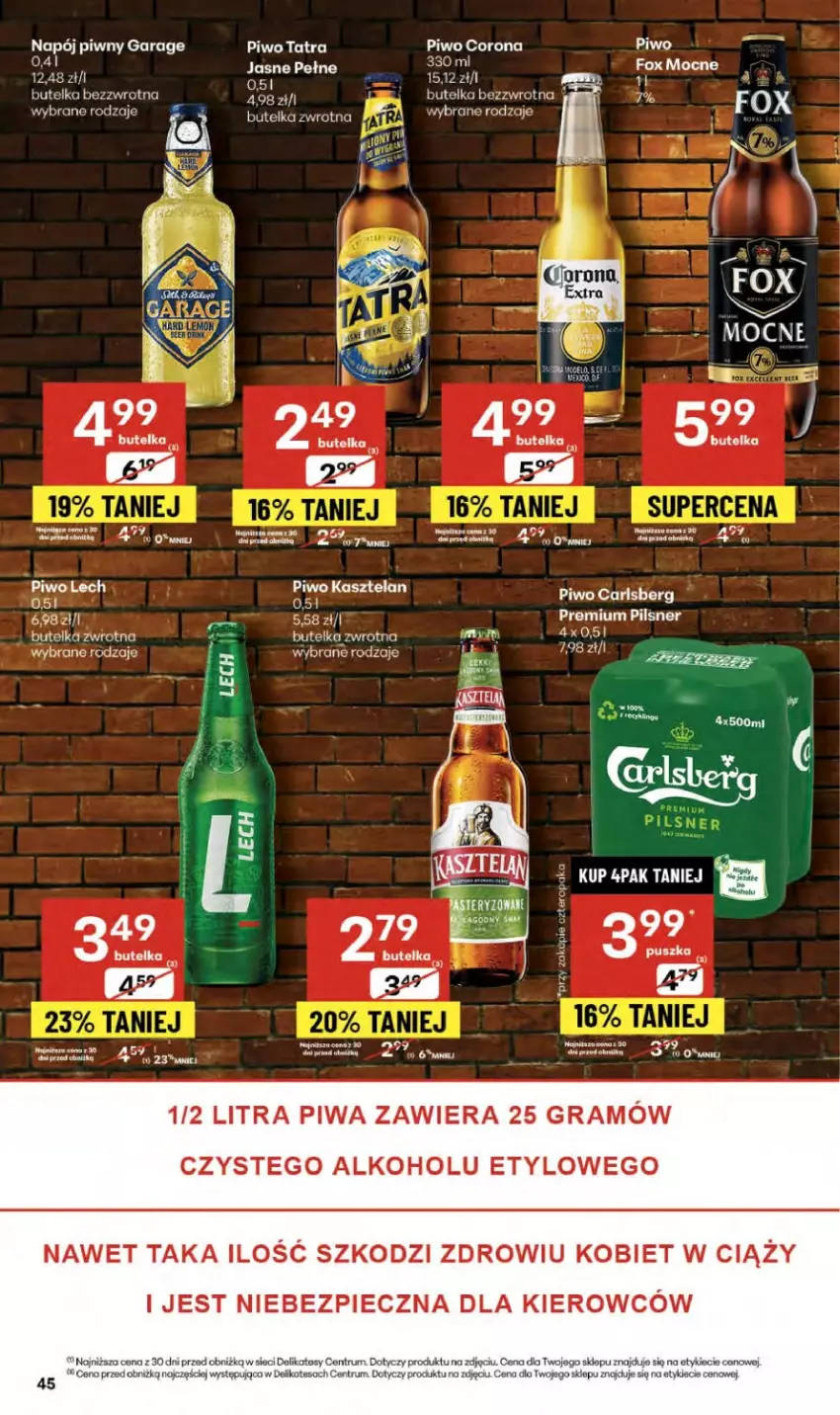 Gazetka promocyjna Delikatesy Centrum - Franczyza DC37 Czwartek - ważna 11.09 do 17.09.2025 - strona 45 - produkty: Carlsberg, Gra, Kasztelan, Napój, Piec, Piwa, Piwo, Por, Rum