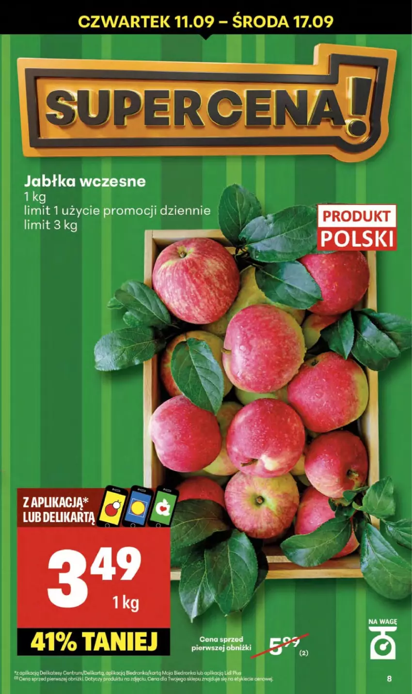 Gazetka promocyjna Delikatesy Centrum - Franczyza DC37 Czwartek - ważna 11.09 do 17.09.2025 - strona 8 - produkty: Jabłka