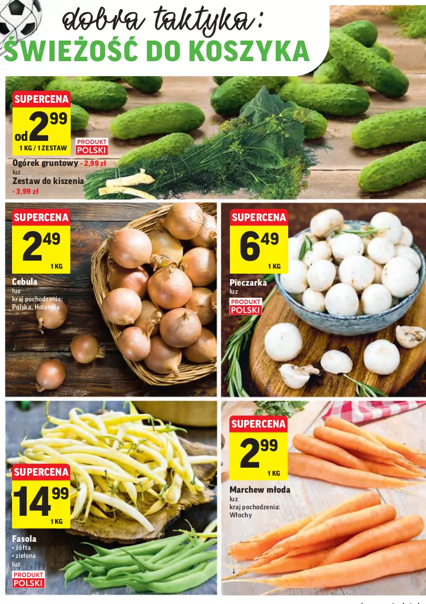 Gazetka promocyjna Intermarche - Gazetka promocyjna - ważna 29.06 do 05.07.2021 - strona 12 - produkty: Cebula, Fa, Fasola, Grunt, Kosz, Ogórek, Piec, Pieczarka