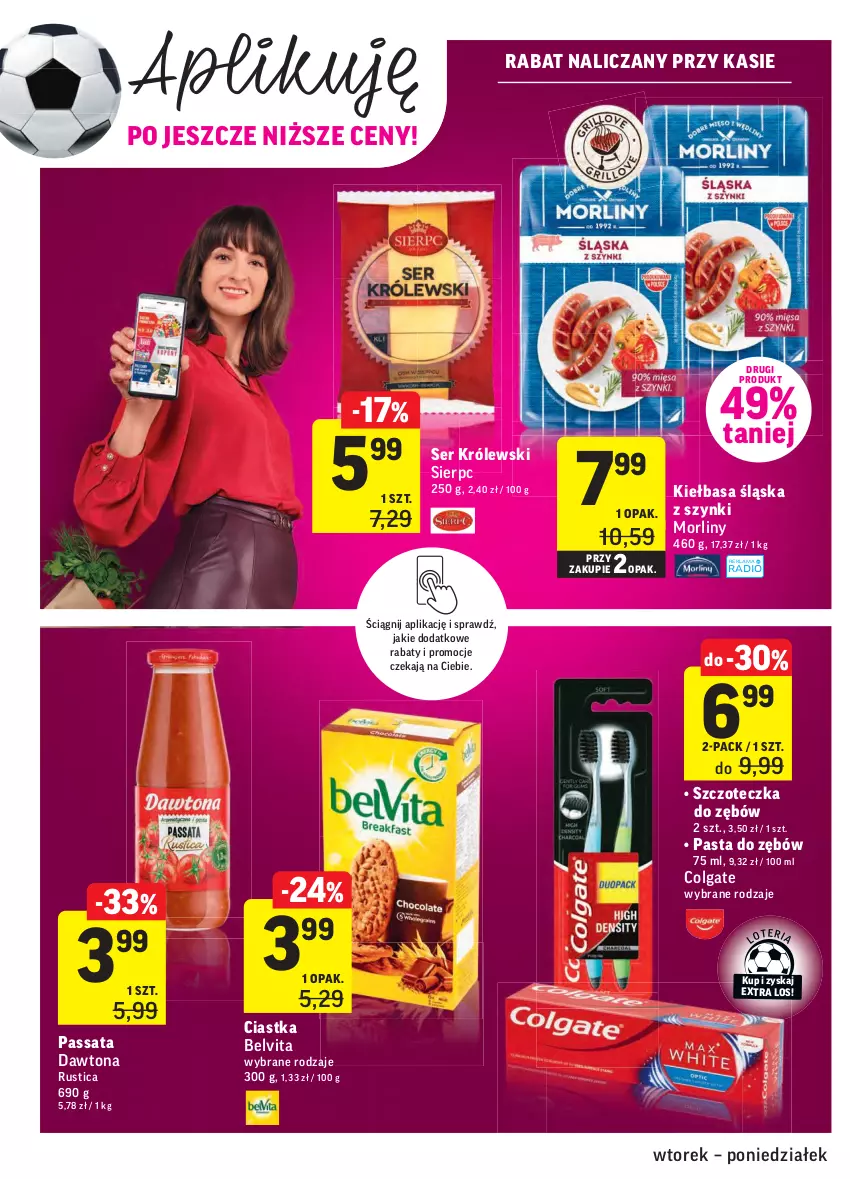 Gazetka promocyjna Intermarche - Gazetka promocyjna - ważna 29.06 do 05.07.2021 - strona 32 - produkty: BelVita, Ciastka, Colgate, Dawtona, Kiełbasa, Kiełbasa śląska, Królewski, LG, Morliny, Pasta do zębów, Rust, Ser, Szczoteczka, Szczoteczka do zębów