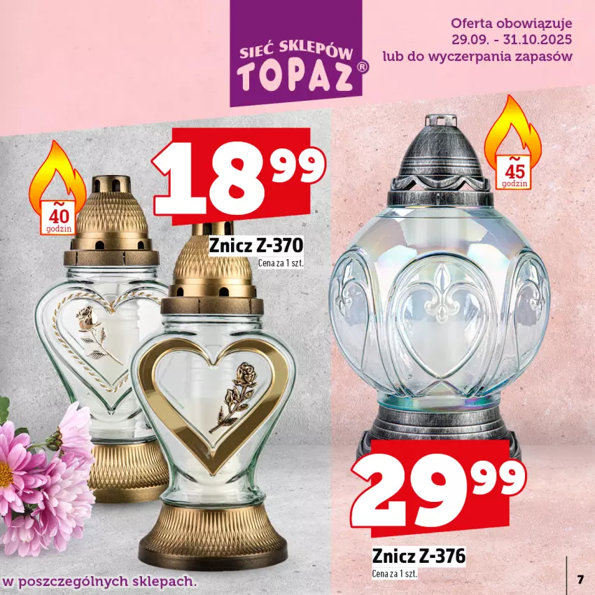 Gazetka promocyjna Topaz - Gazetka - ważna 29.09 do 31.10.2025 - strona 7 - produkty: Znicz