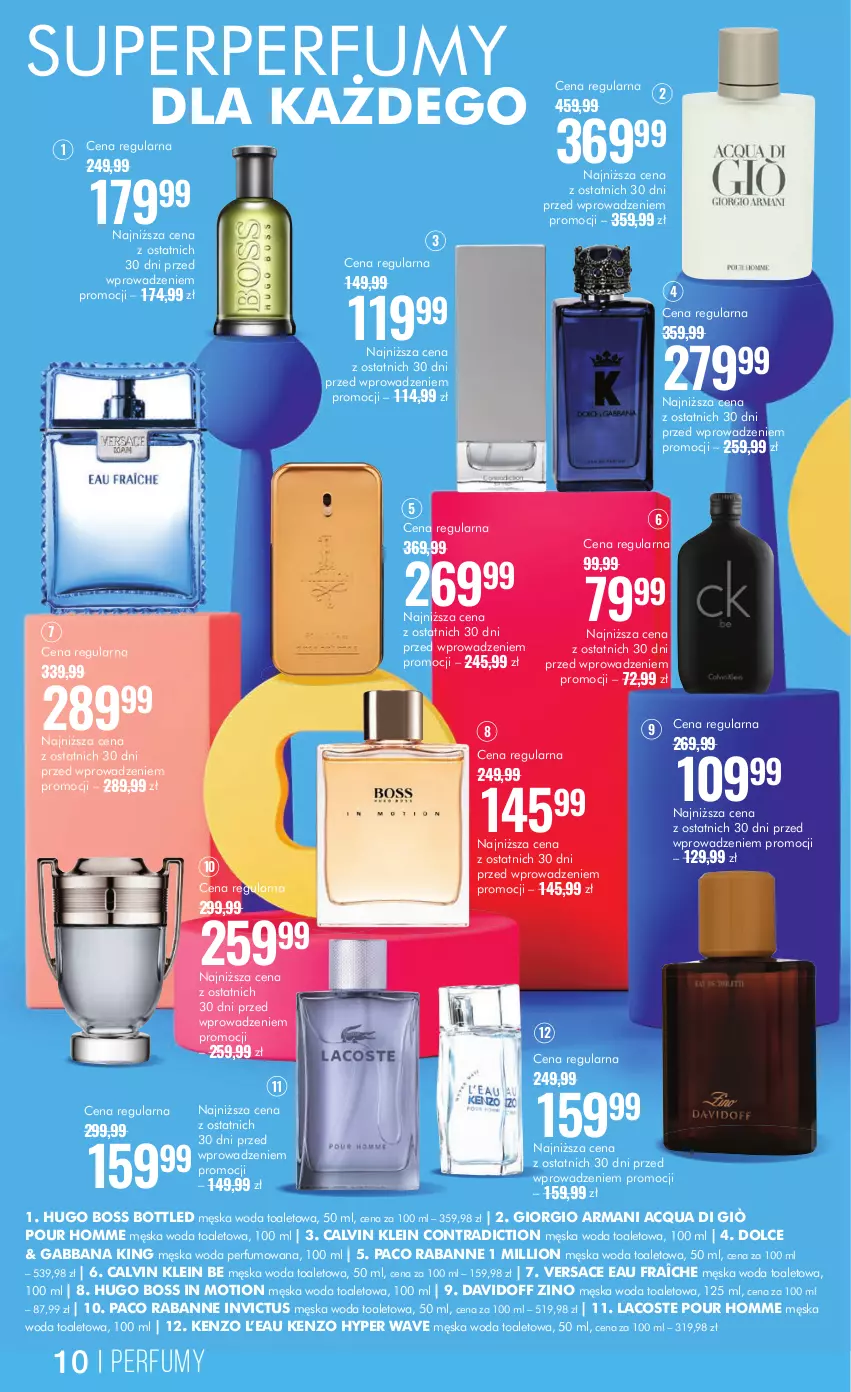 Gazetka promocyjna Super Pharm - Gazetka - ważna 15.02 do 28.02.2024 - strona 10 - produkty: Calvin Klein, Davidoff, Giorgio Armani, Hugo Boss, Kenzo, Lacoste, Lion, Paco Rabanne, Perfum, Versace, Woda, Woda perfumowana, Woda toaletowa