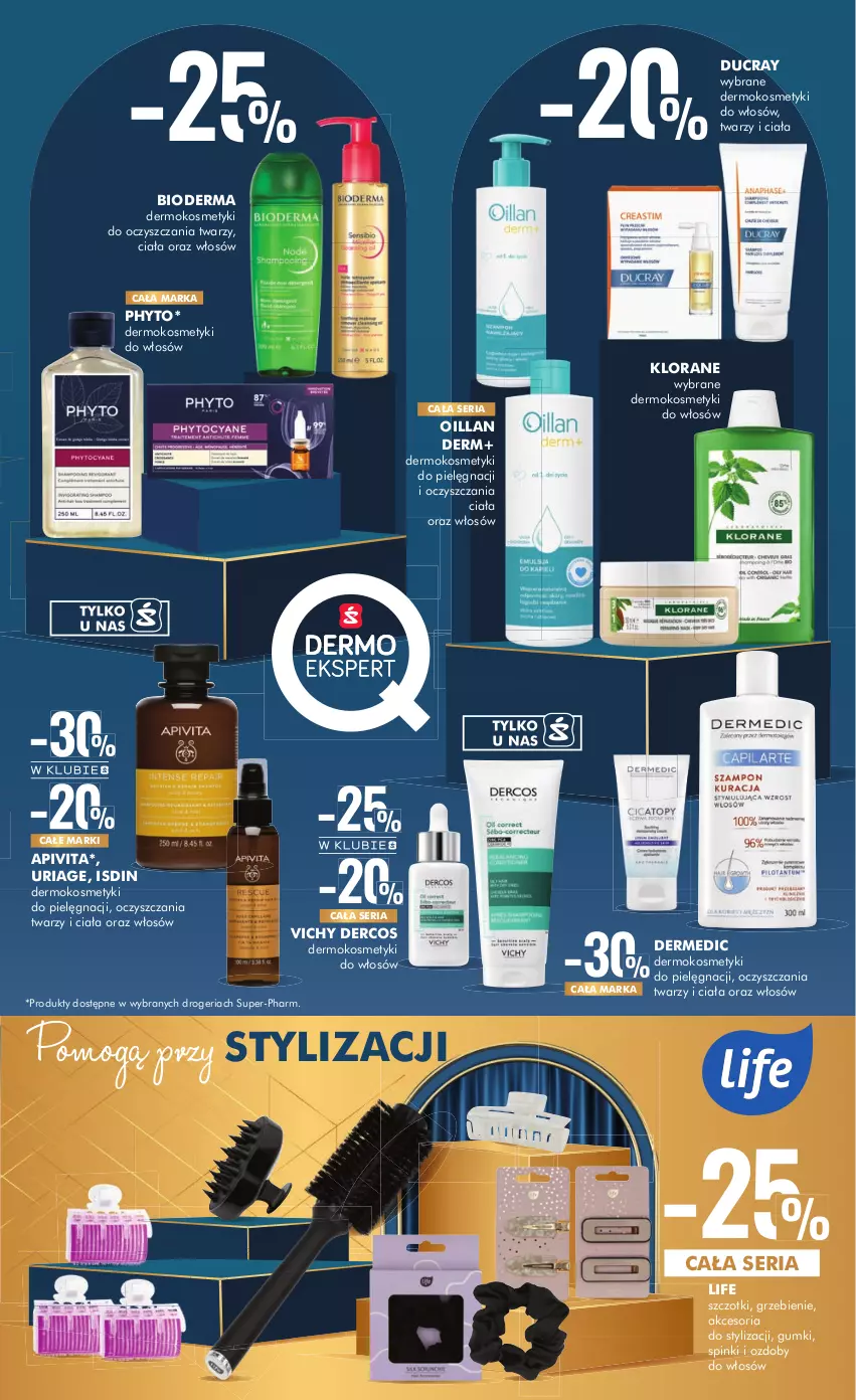 Gazetka promocyjna Super Pharm - Gazetka - ważna 15.02 do 28.02.2024 - strona 5 - produkty: Bioderma, Dermedic, Ducray, Klorane, Kosmetyki do pielęgnacji, Oillan, Phyto, Ser, Vichy