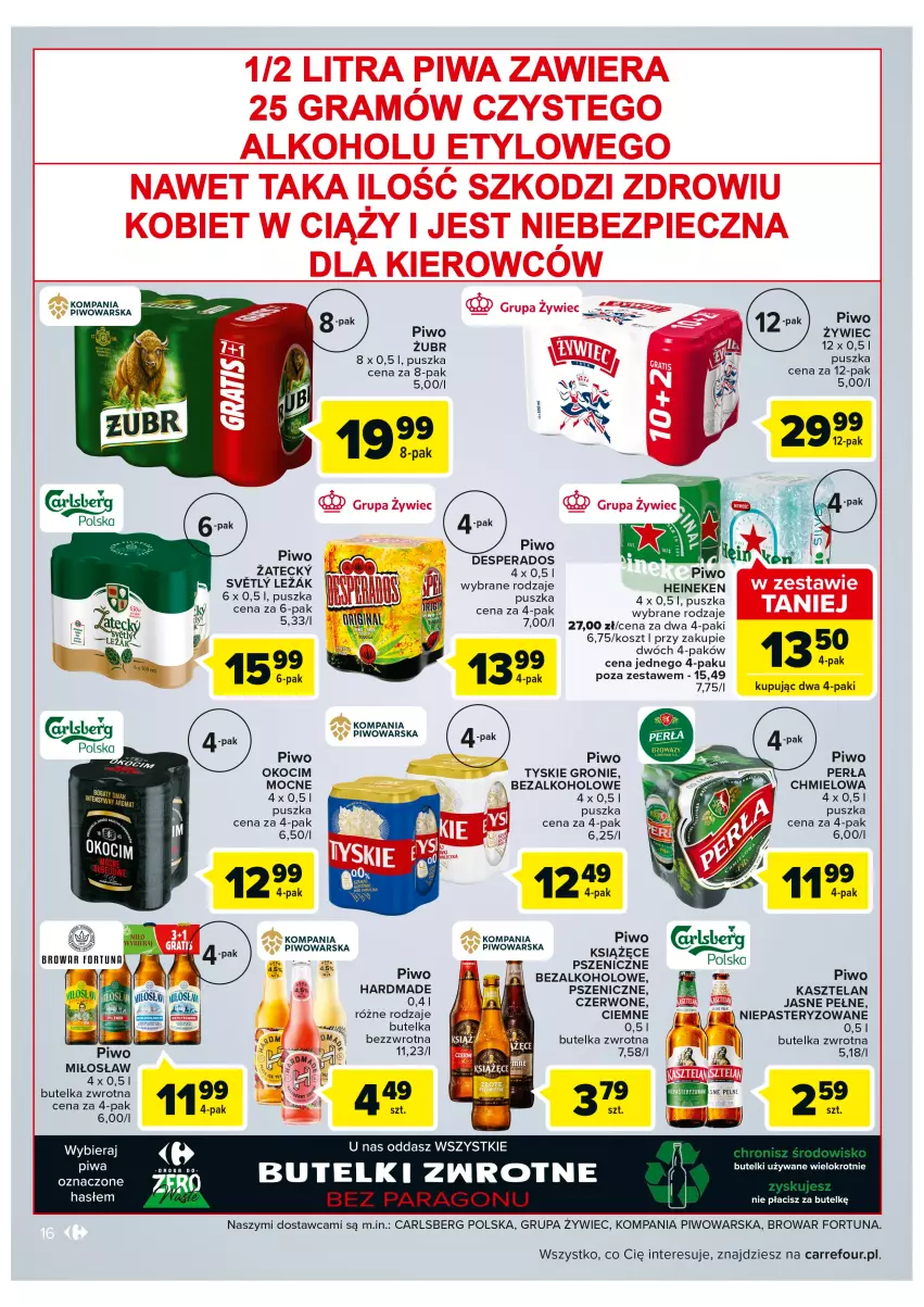 Gazetka promocyjna Carrefour - Gazetka Carrefour ZyskOferty - ważna 16.05 do 21.05.2022 - strona 16 - produkty: Carlsberg, Desperados, Fortuna, Gra, Kasztelan, Koc, Kosz, Okocim, Perła, Piec, Piwa, Piwo, Tyskie