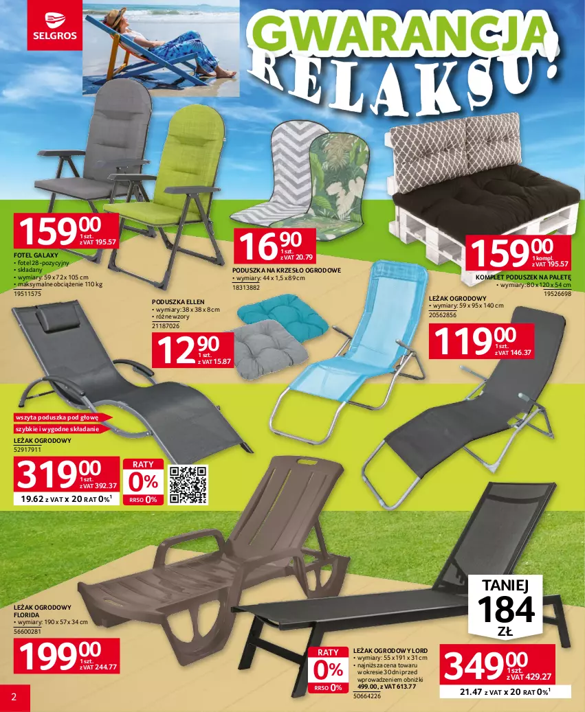 Gazetka promocyjna Selgros - Katalog Meble Ogrodowe - ważna 18.05 do 31.05.2023 - strona 2 - produkty: Fotel, Gala, Krzesło, Krzesło ogrodowe, Poduszka