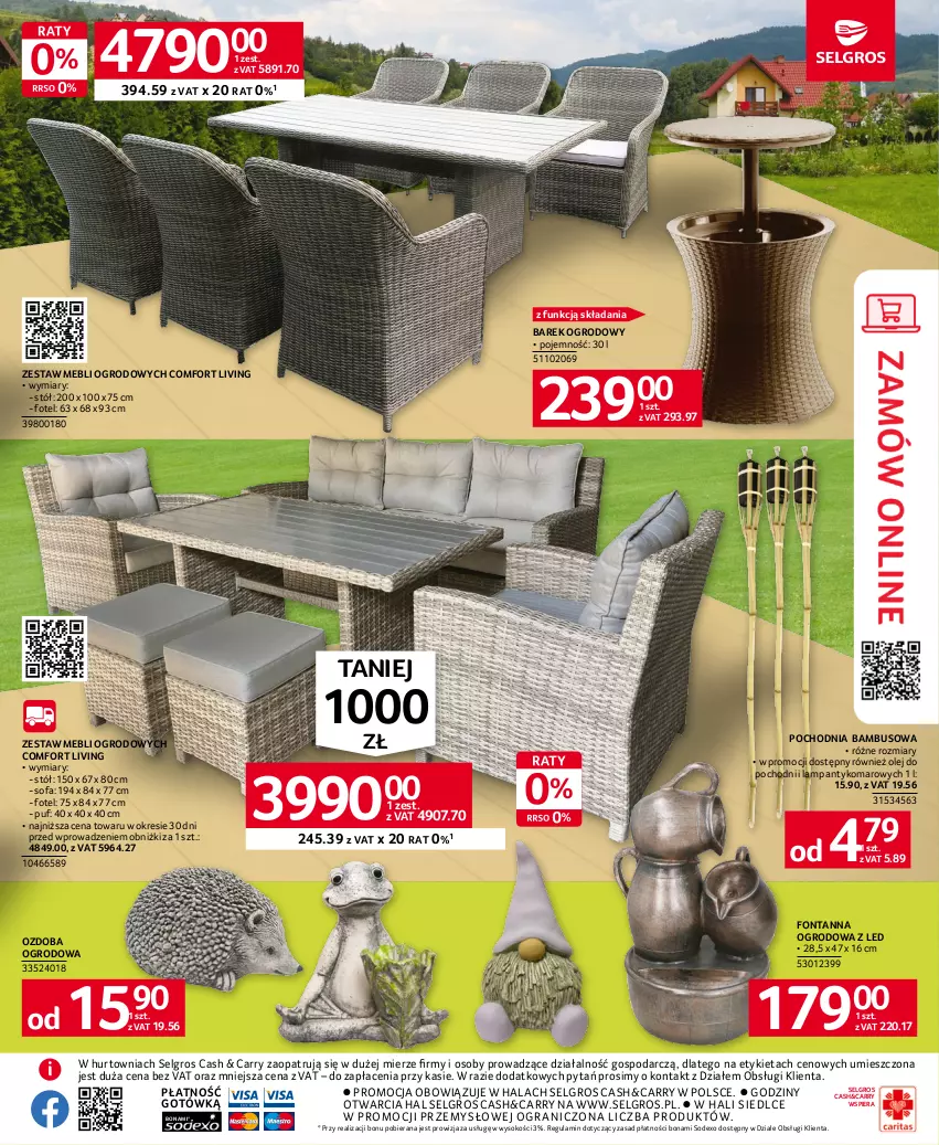 Gazetka promocyjna Selgros - Katalog Meble Ogrodowe - ważna 18.05 do 31.05.2023 - strona 5 - produkty: Fa, Fotel, Gra, LG, Olej, Ozdoba, Puf, Sofa, Sok, Stół