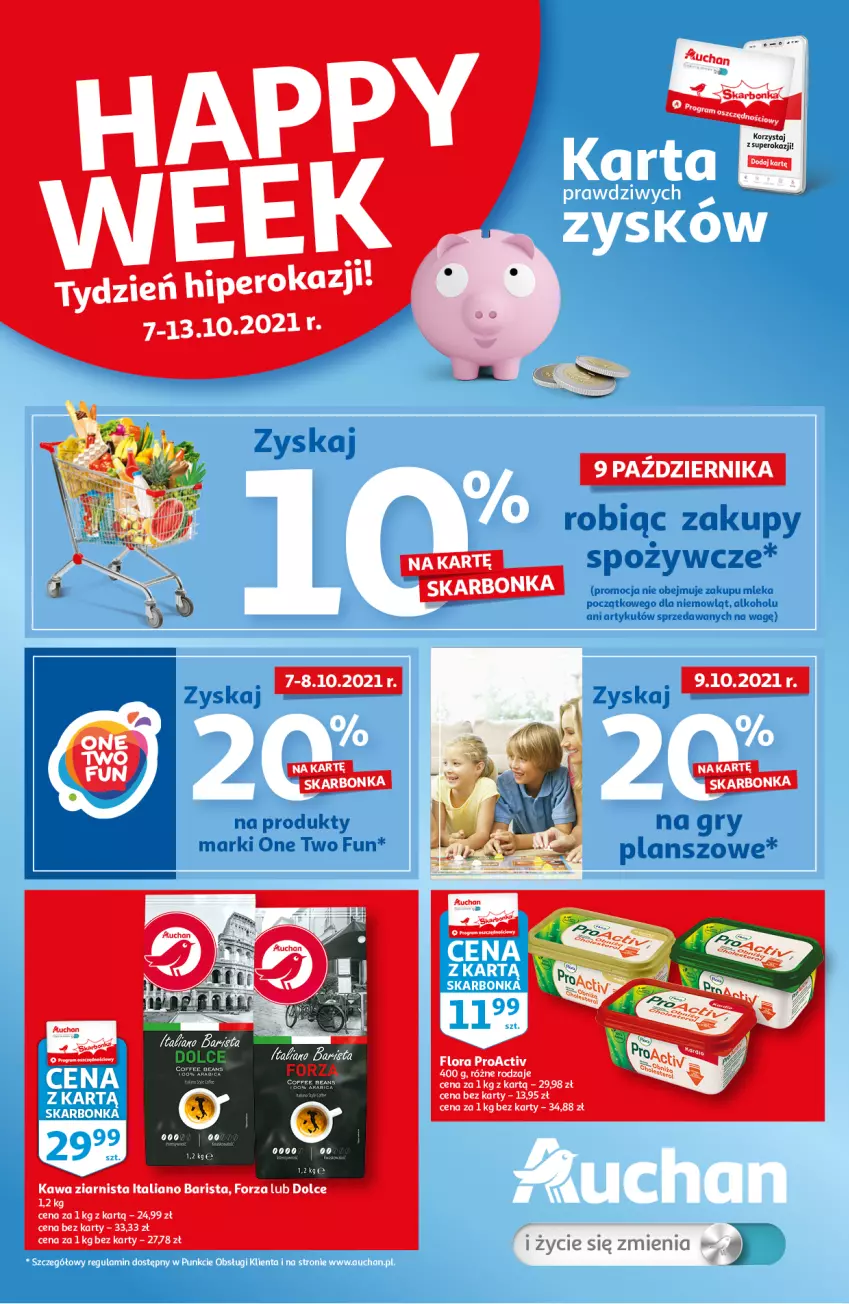 Gazetka promocyjna Auchan - Skarbonka #40 - ważna 07.10 do 13.10.2021 - strona 1 - produkty: BIC, Kawa, Kawa ziarnista