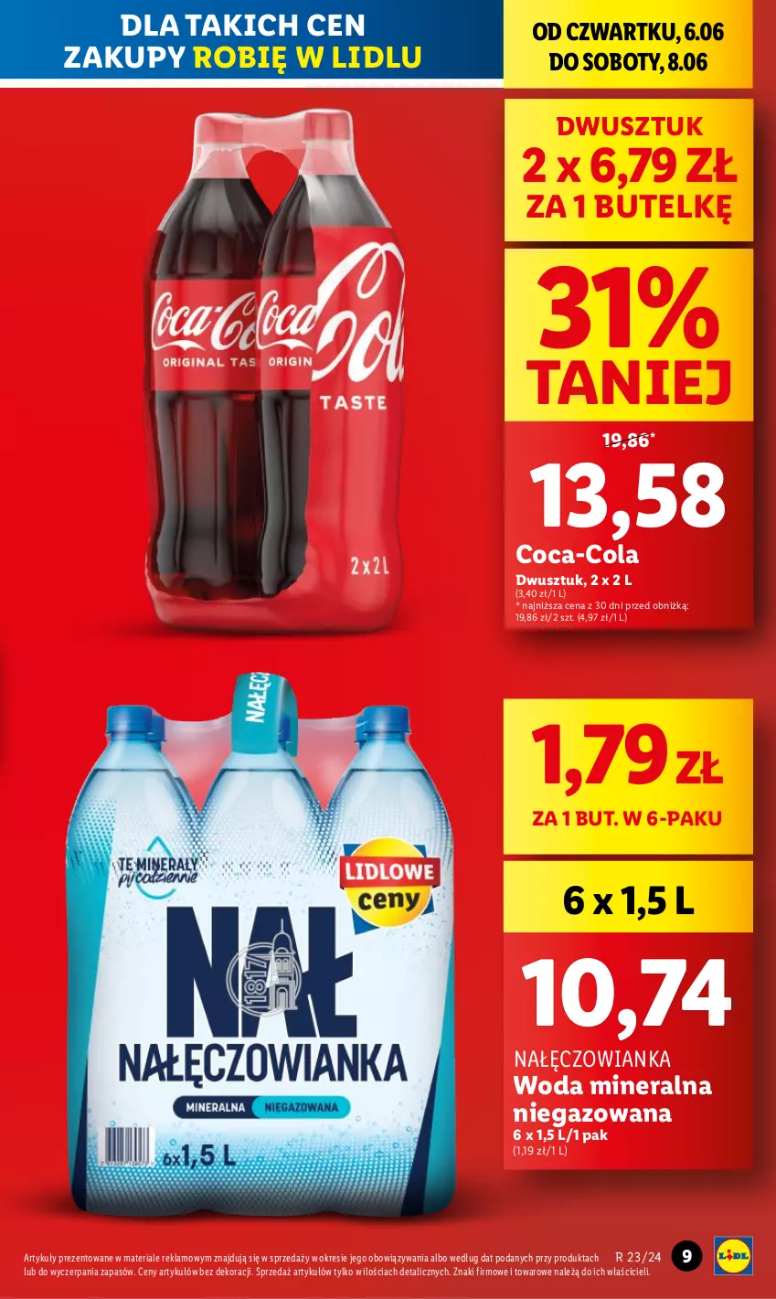 Gazetka promocyjna Lidl - GAZETKA - ważna 06.06 do 08.06.2024 - strona 11 - produkty: Coca-Cola, Nałęczowianka, Woda, Woda mineralna