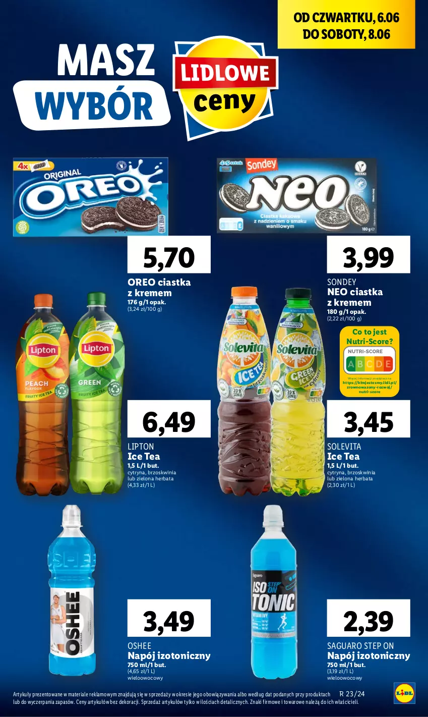 Gazetka promocyjna Lidl - GAZETKA - ważna 06.06 do 08.06.2024 - strona 39 - produkty: Ciastka, Herbata, Ice tea, Lipton, Napój, Napój izotoniczny, Oreo, Oshee, Wazon