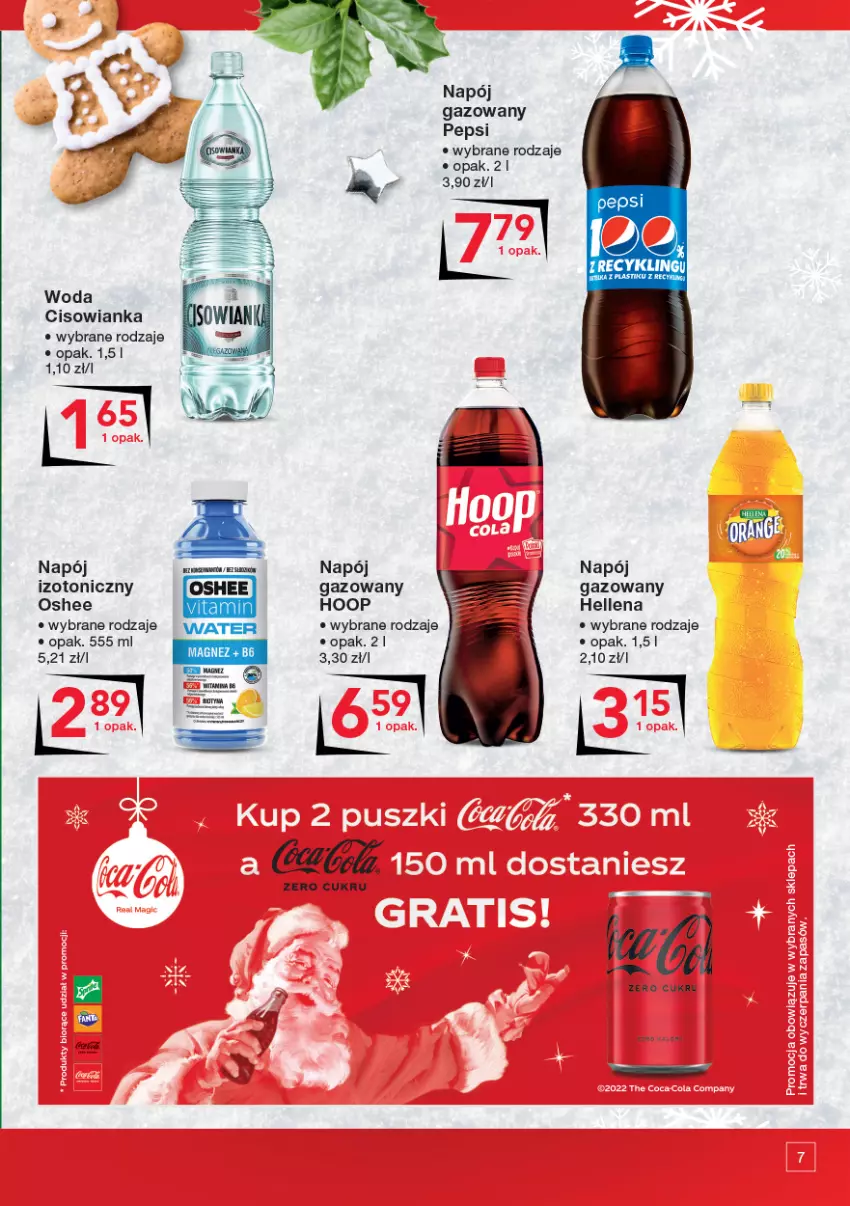 Gazetka promocyjna Odido - Smacznych ŚWIĄT - ważna 16.12 do 29.12.2022 - strona 7 - produkty: Hellena, Hoop, Napój, Napój gazowany, Napój izotoniczny, Oshee, Pepsi, Woda