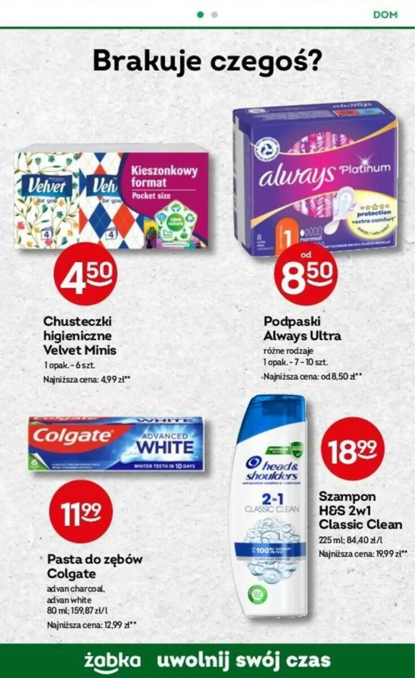 Gazetka promocyjna Żabka - ważna 03.01 do 16.01.2024 - strona 46 - produkty: Always, Always Ultra, Chusteczki, Colgate, LG, Pasta do zębów, Podpaski, Velvet