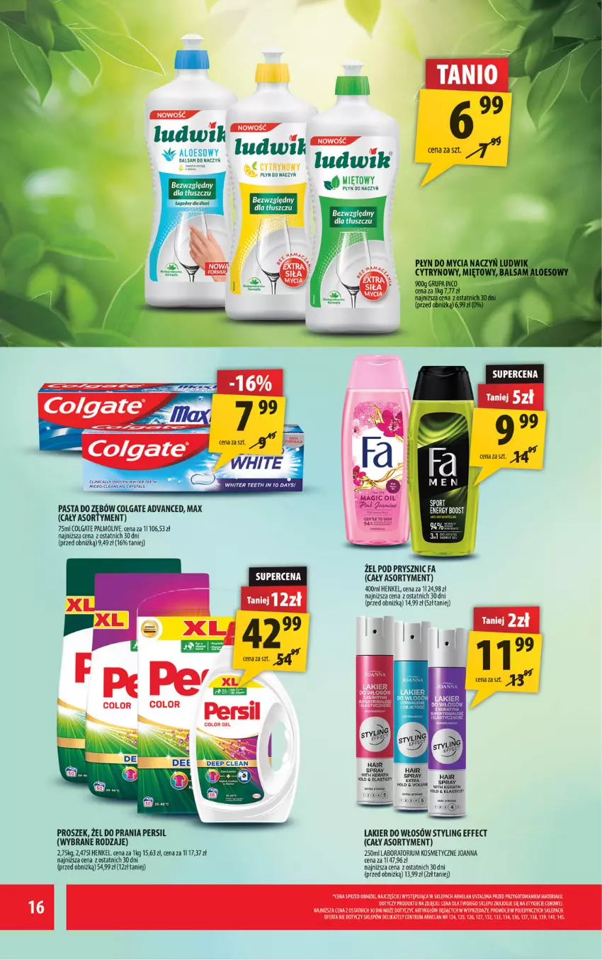 Gazetka promocyjna Arhelan - Gazetka - ważna 26.09 do 05.10.2025 - strona 16 - produkty: Colgate, Fa, Joanna, Lakier, Lakier do włosów, LG, Ludwik, Palmolive, Persil, Rum