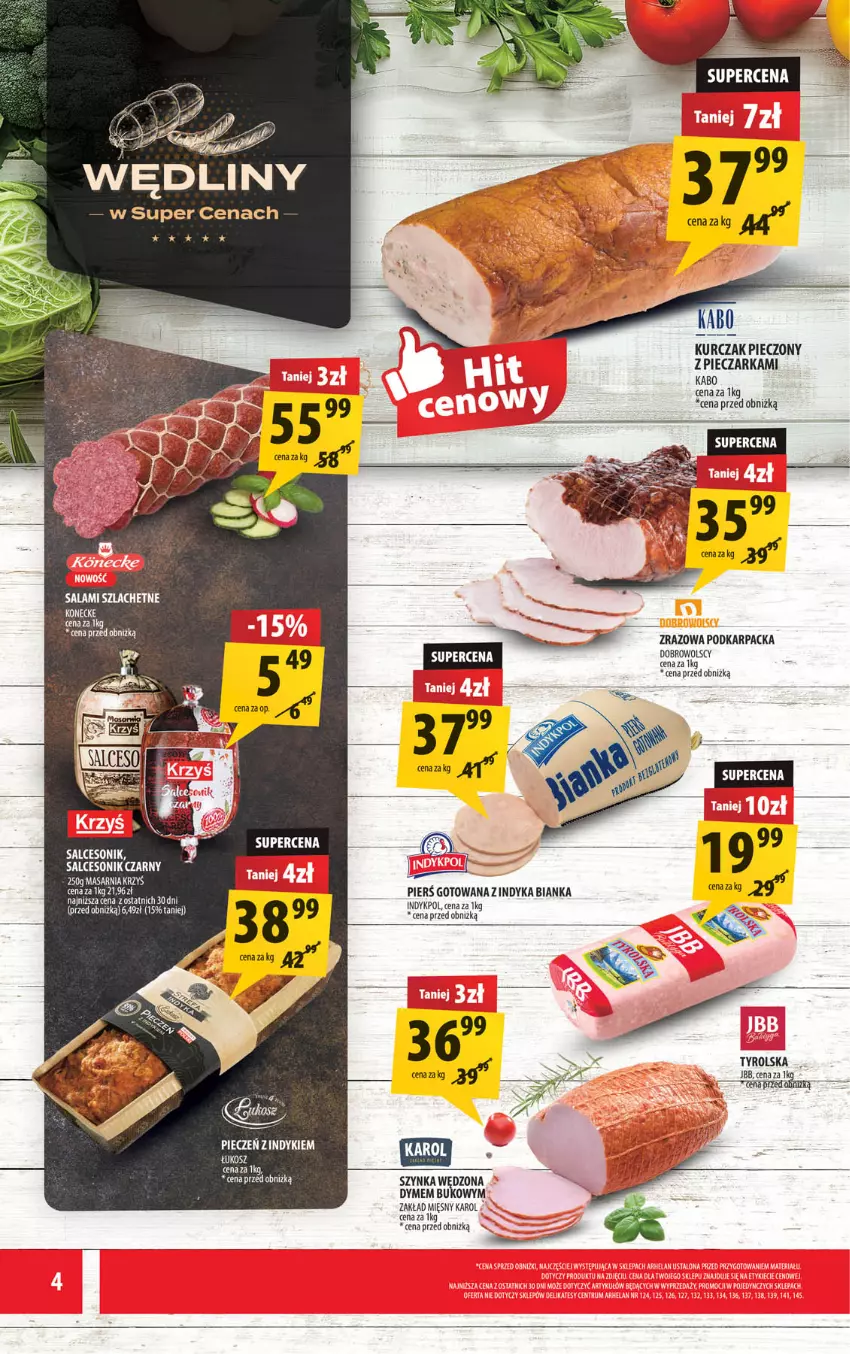 Gazetka promocyjna Arhelan - Gazetka - ważna 26.09 do 05.10.2025 - strona 4 - produkty: Bianka, Karp, Kosz, Kurczak, Piec, Pieczarka, Salami, Salceson, Szynka
