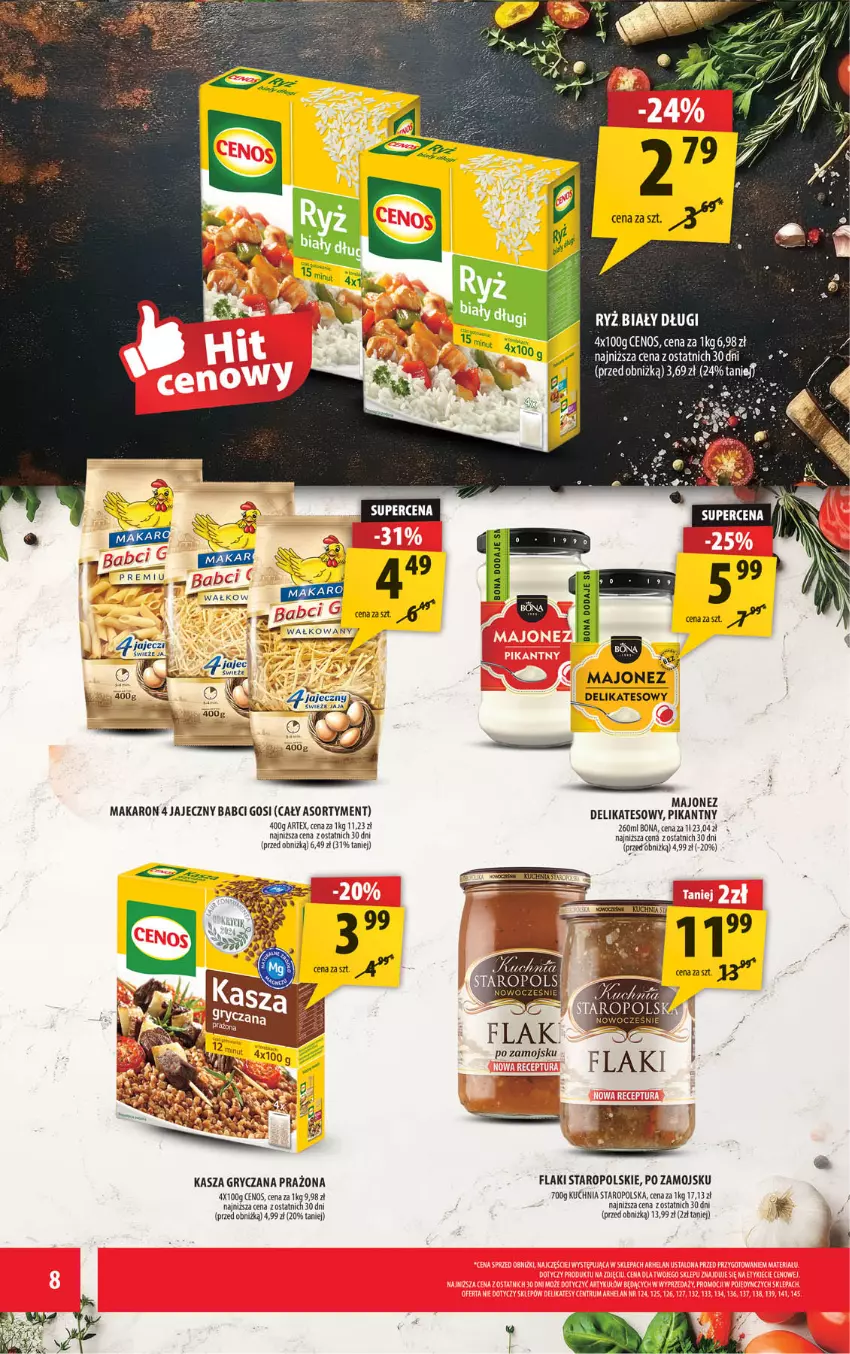 Gazetka promocyjna Arhelan - Gazetka - ważna 26.09 do 05.10.2025 - strona 8 - produkty: Cenos, Flaki, Gry, Jaja, Kasza, Kasza gryczana, Kuchnia, Kuchnia Staropolska, Makaron, Ryż, Ryż biały
