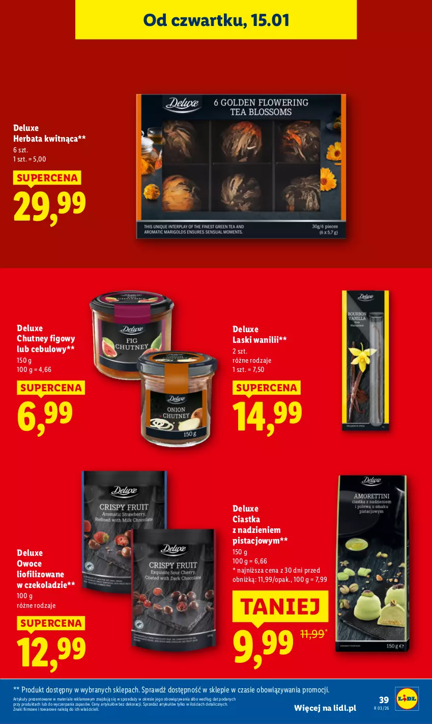 Gazetka promocyjna Lidl - GAZETKA - ważna 15.01 do 17.01.2026 - strona 39 - produkty: Ciastka, Herbata, Owoce