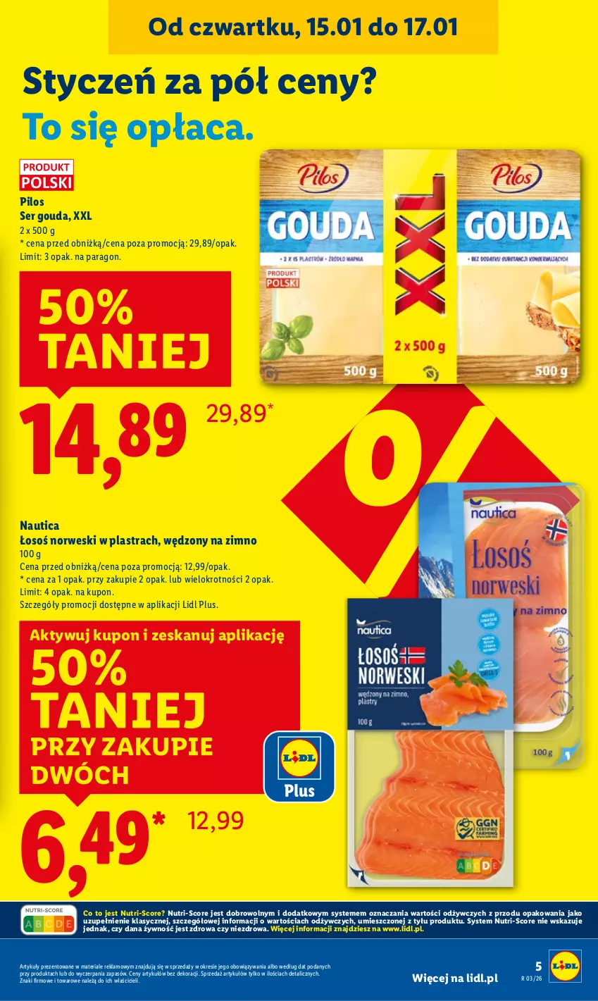 Gazetka promocyjna Lidl - GAZETKA - ważna 15.01 do 17.01.2026 - strona 5 - produkty: Gouda, Pilos, Ser