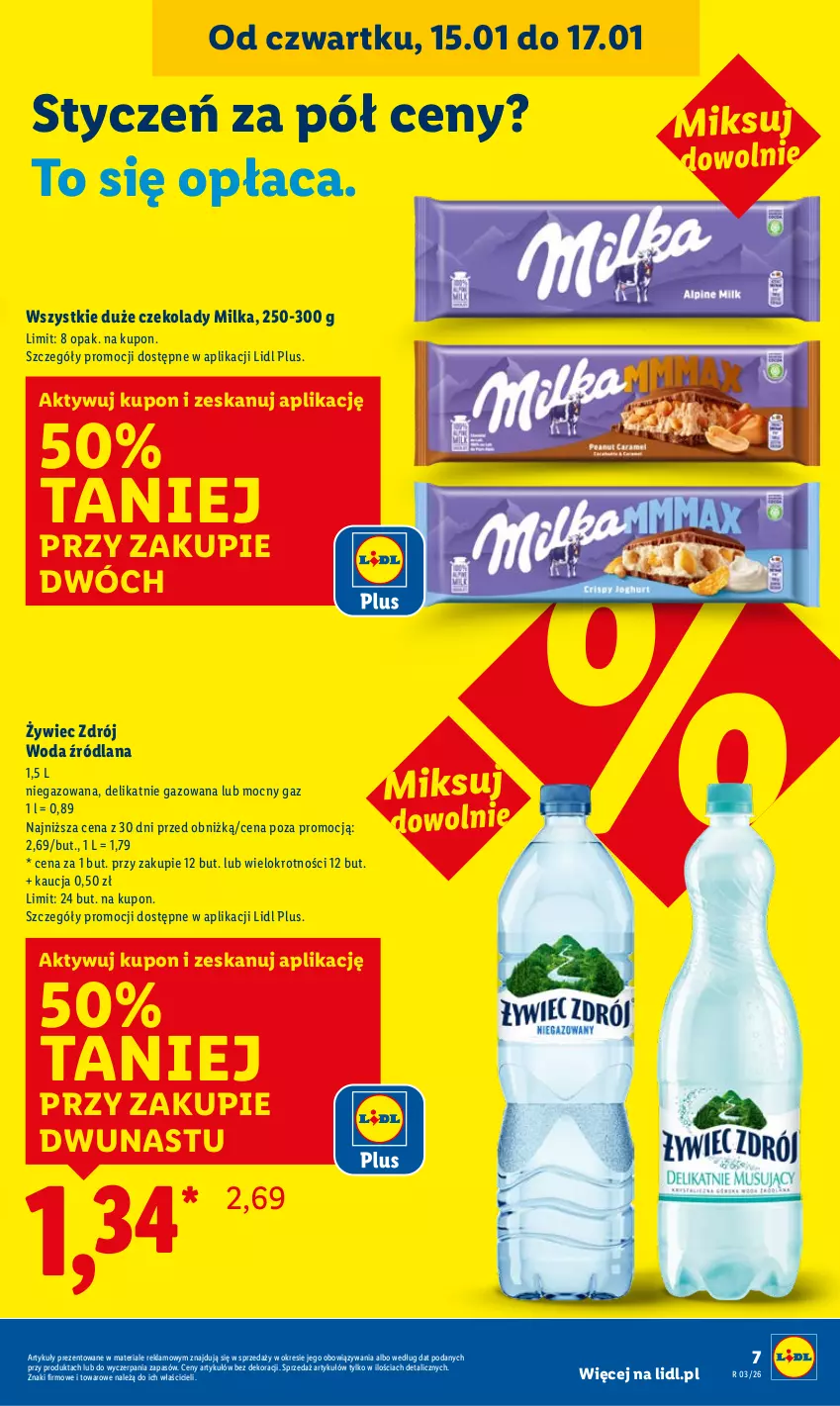 Gazetka promocyjna Lidl - GAZETKA - ważna 15.01 do 17.01.2026 - strona 7 - produkty: LANA, Milka, Woda
