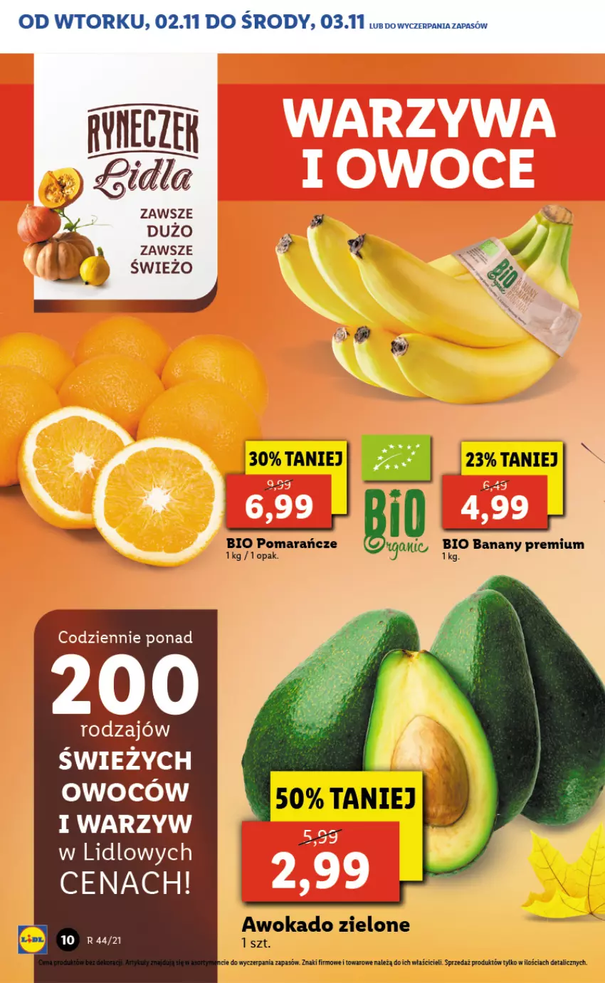 Gazetka promocyjna Lidl - GAZETKA - ważna 02.11 do 03.11.2021 - strona 10 - produkty: Banany, Pomarańcze