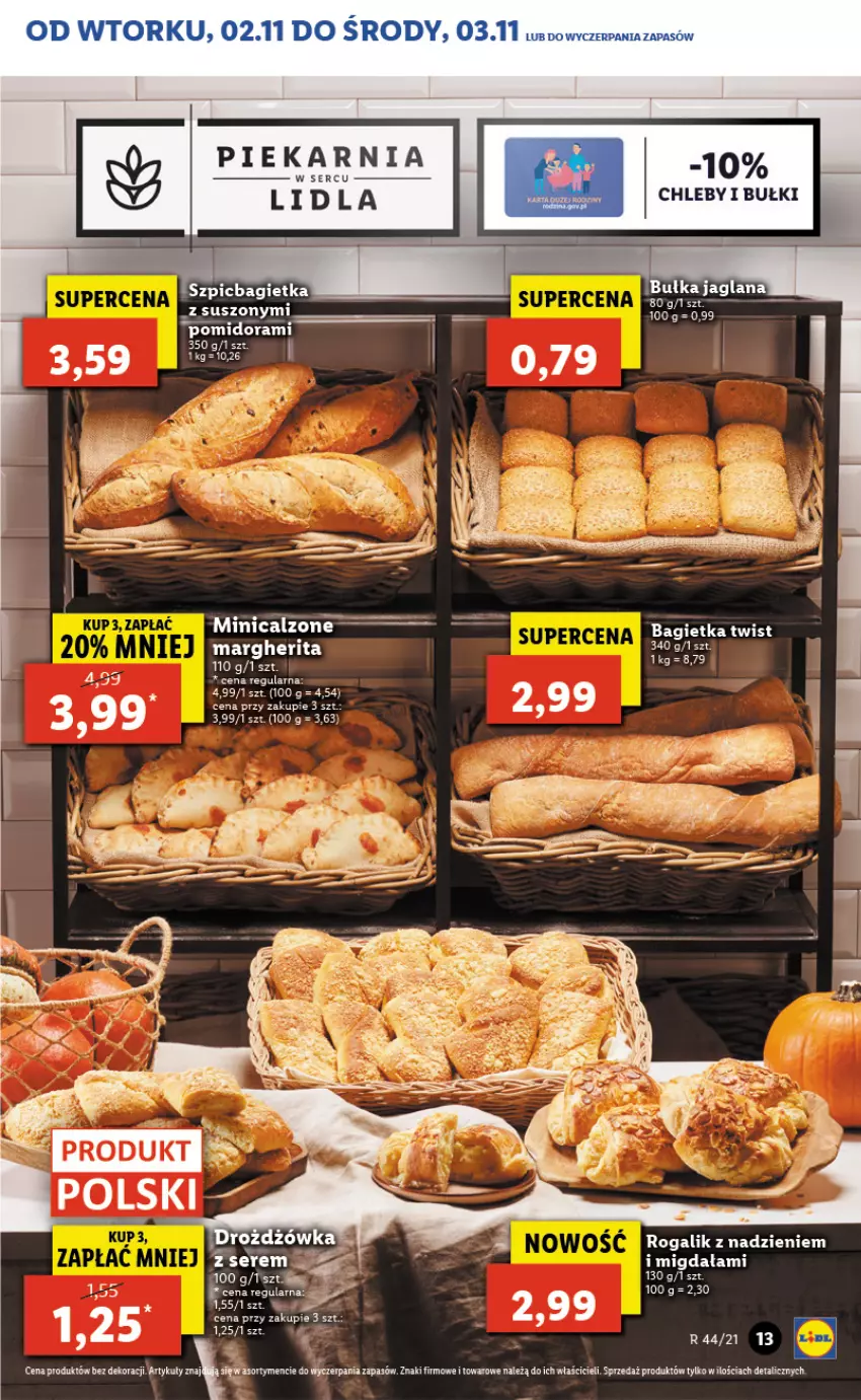 Gazetka promocyjna Lidl - GAZETKA - ważna 02.11 do 03.11.2021 - strona 13 - produkty: Bagietka, Chleb, Koc, Rogal, Ser, Szpic