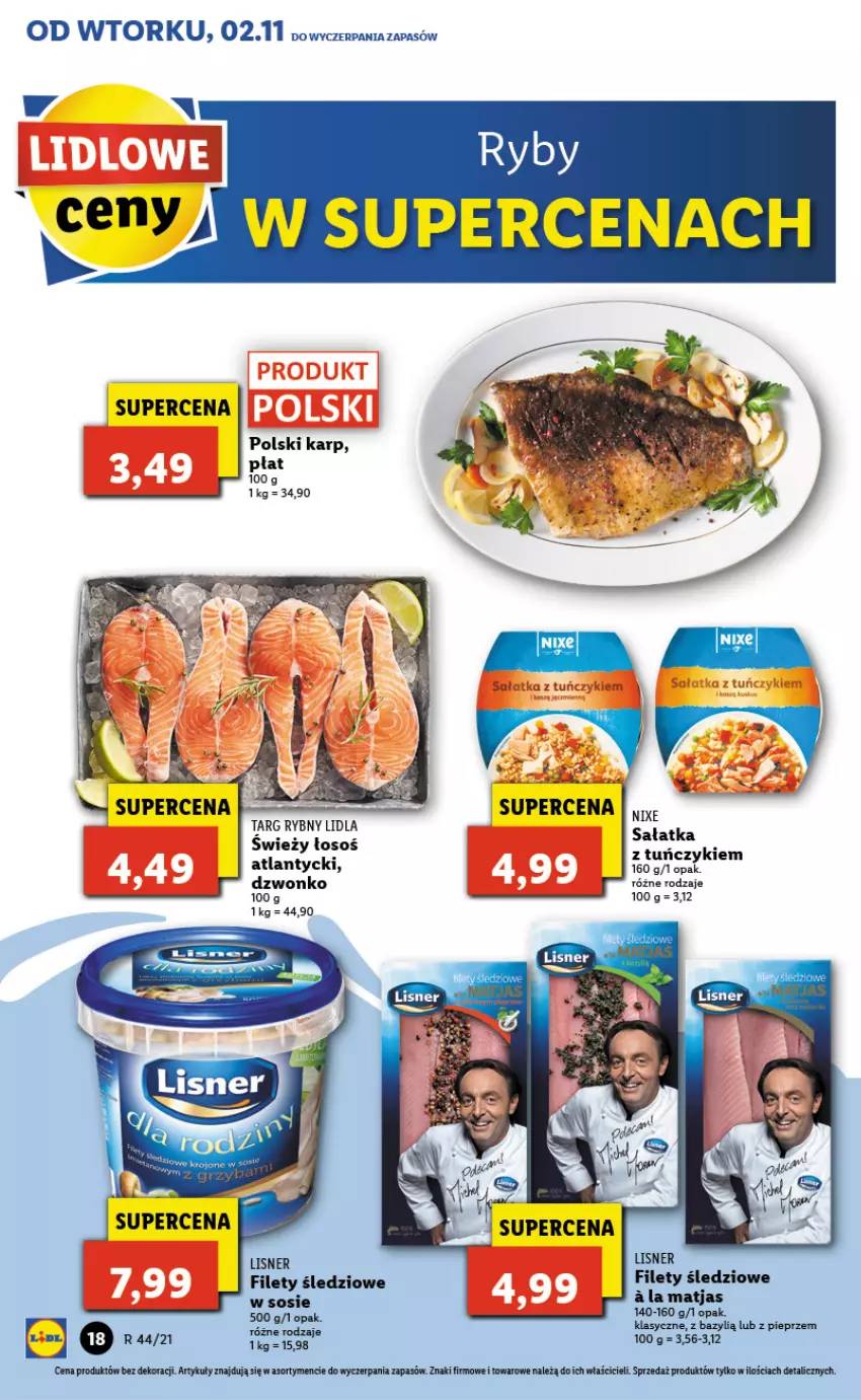 Gazetka promocyjna Lidl - GAZETKA - ważna 02.11 do 03.11.2021 - strona 18 - produkty: Bazyl, Karp, Matjas, Nike, Pieprz, Sałat, Sałatka, Sos, Tuńczyk