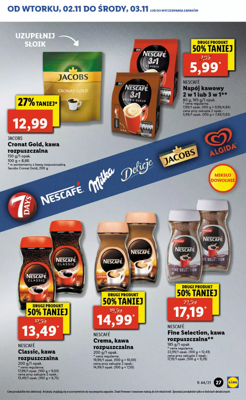 Gazetka promocyjna Lidl - GAZETKA - ważna 02.11 do 03.11.2021 - strona 27 - produkty: Jacobs, Kawa, Kawa rozpuszczalna, Napój, Por