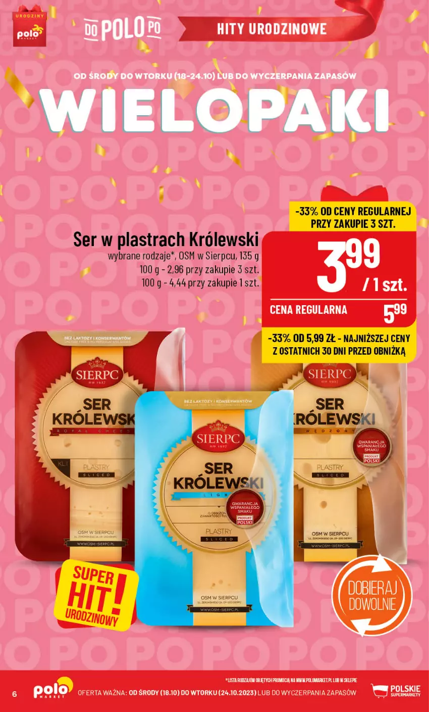 Gazetka promocyjna PoloMarket - Gazetka pomocyjna - ważna 18.10 do 24.10.2023 - strona 6 - produkty: Królewski, Ser