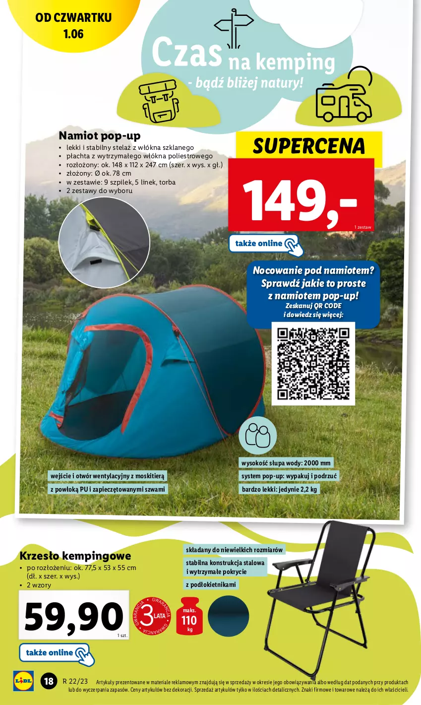 Gazetka promocyjna Lidl - GAZETKA - ważna 29.05 do 03.06.2023 - strona 22 - produkty: Krzesło, Namiot, Piec, Sok, Torba