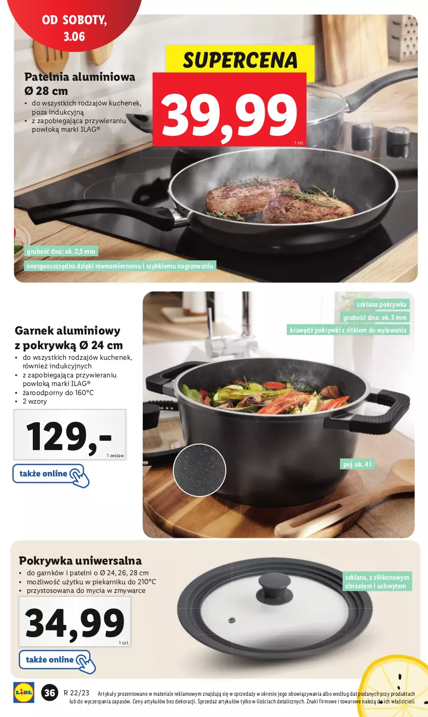 Gazetka promocyjna Lidl - GAZETKA - ważna 29.05 do 03.06.2023 - strona 46 - produkty: Garnek, LANA, Patelnia, Piekarnik, Por