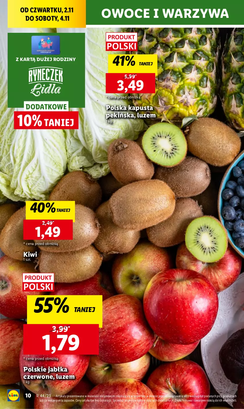 Gazetka promocyjna Lidl - GAZETKA - ważna 02.11 do 04.11.2023 - strona 22 - produkty: Chleb, Jabłka, Kiwi, Owoce, Ser, Warzywa