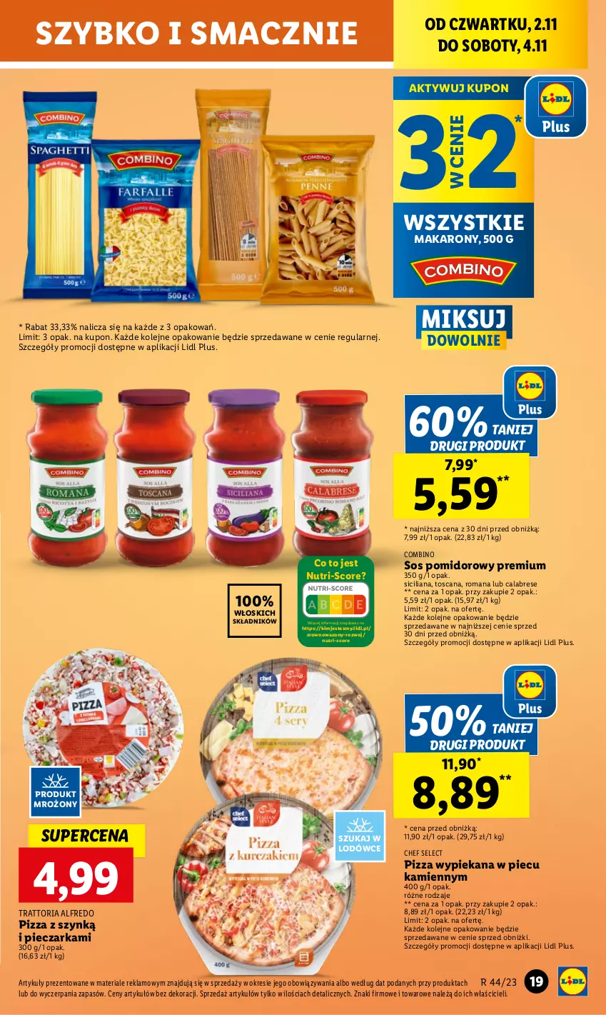 Gazetka promocyjna Lidl - GAZETKA - ważna 02.11 do 04.11.2023 - strona 31 - produkty: Makaron, Olej, Piec, Pieczarka, Pizza, Sos, Sos pomidorowy, Wazon