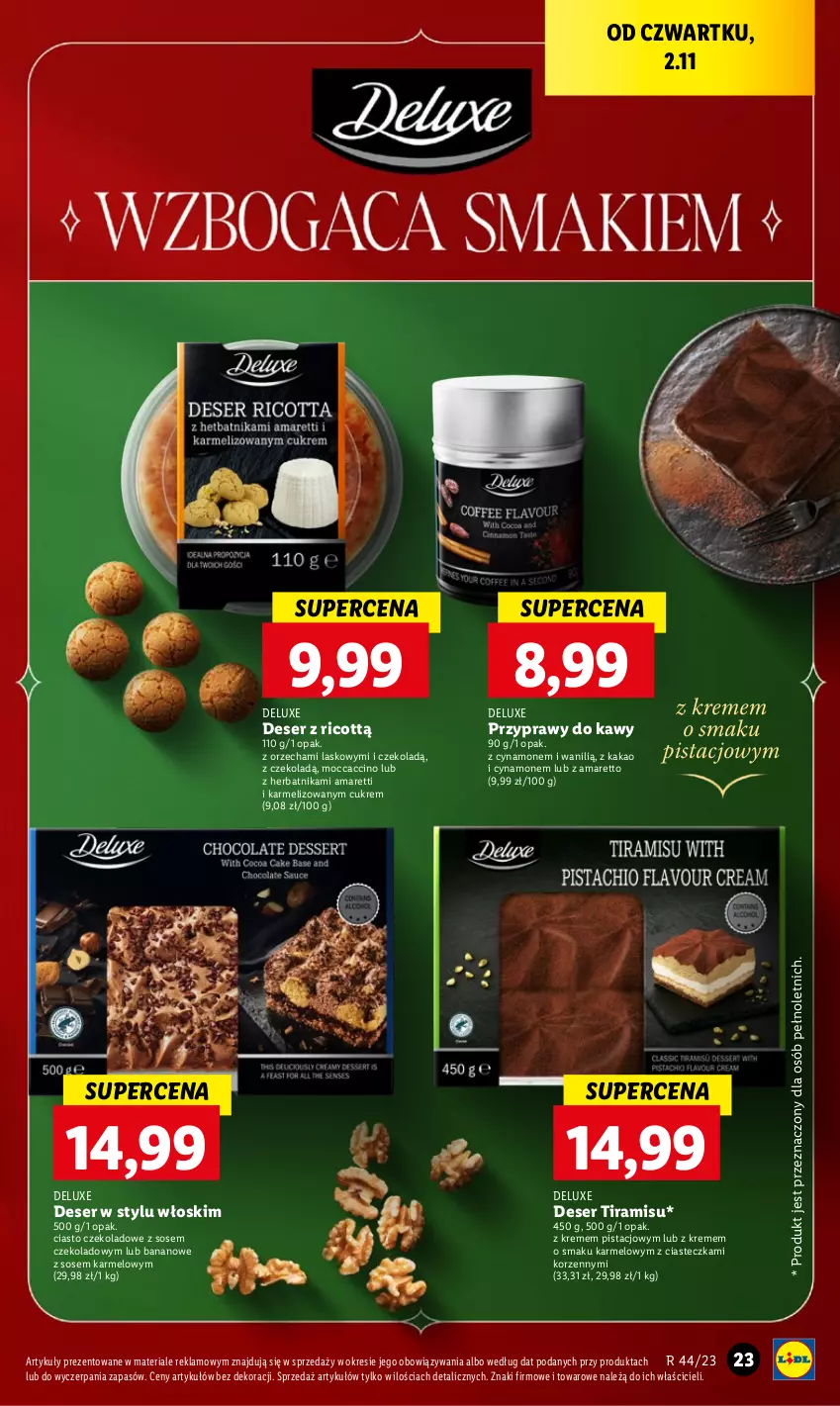 Gazetka promocyjna Lidl - GAZETKA - ważna 02.11 do 04.11.2023 - strona 35 - produkty: Ciasto czekoladowe, Deser, Kakao, Przyprawy, Ser, Sos