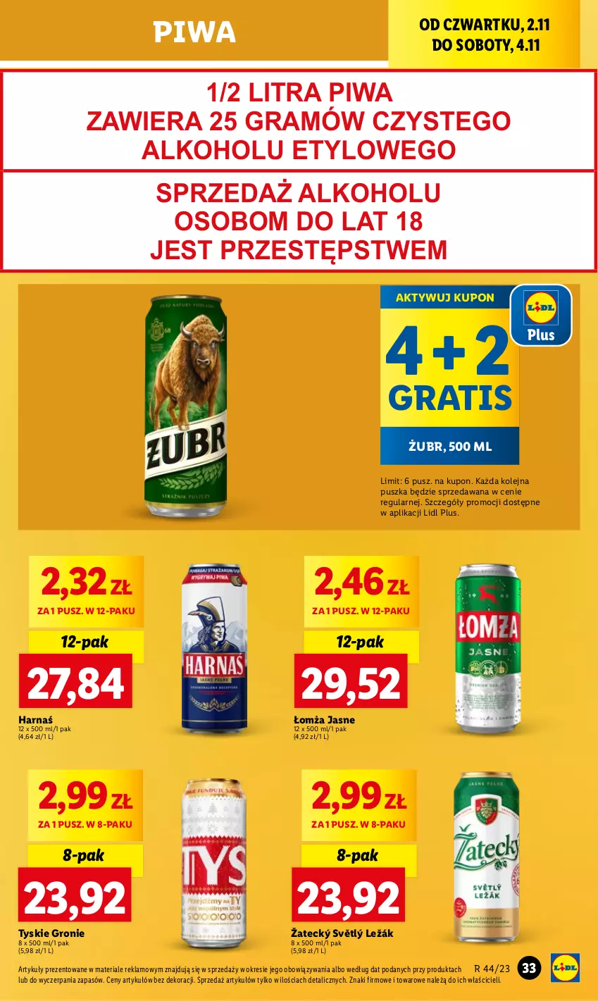 Gazetka promocyjna Lidl - GAZETKA - ważna 02.11 do 04.11.2023 - strona 47 - produkty: Gra, Harnaś, Olej, Piwa, Tyskie