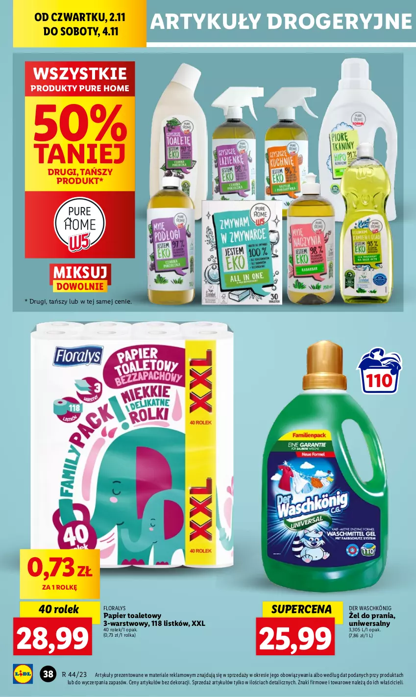 Gazetka promocyjna Lidl - GAZETKA - ważna 02.11 do 04.11.2023 - strona 52 - produkty: Flora, König, Papier, Papier toaletowy, Pur