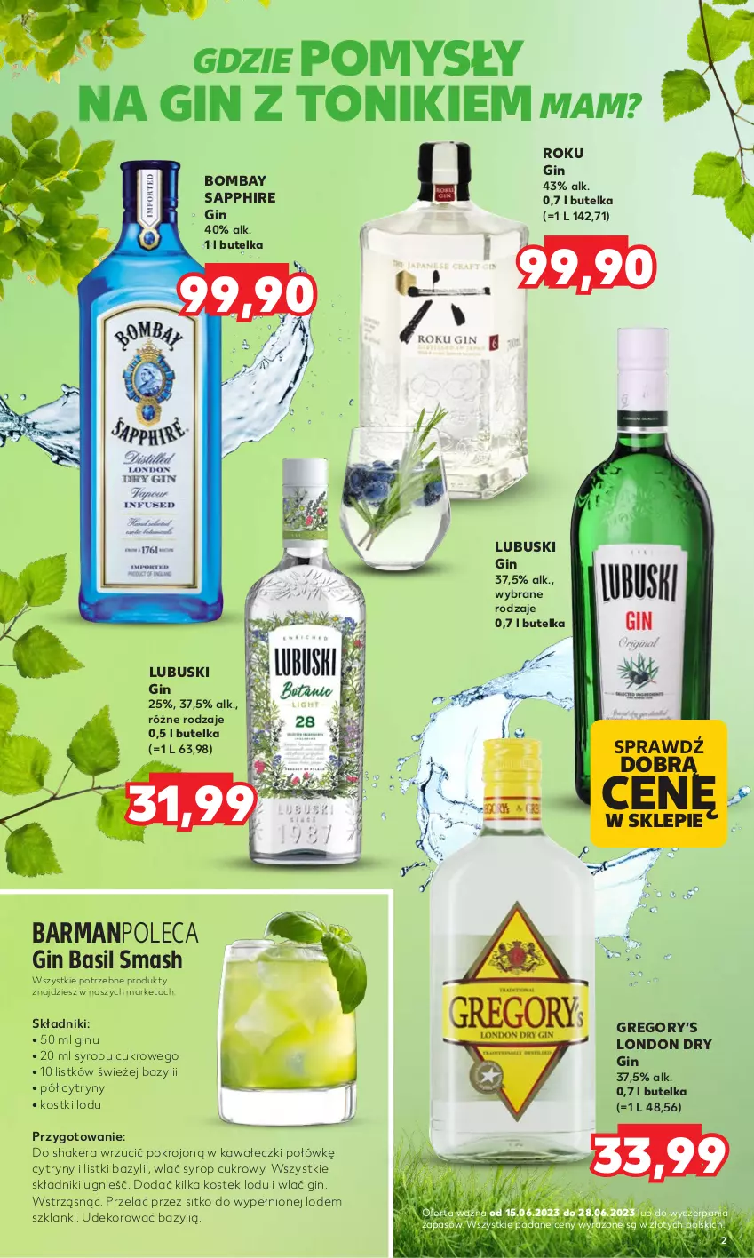 Gazetka promocyjna Kaufland - Barek Kauflandu - ważna 15.06 do 28.06.2023 - strona 2 - produkty: Bazyl, Cytryny, Gin, Kawa, Lanki, Sitko, Stek, Syrop, Tonik