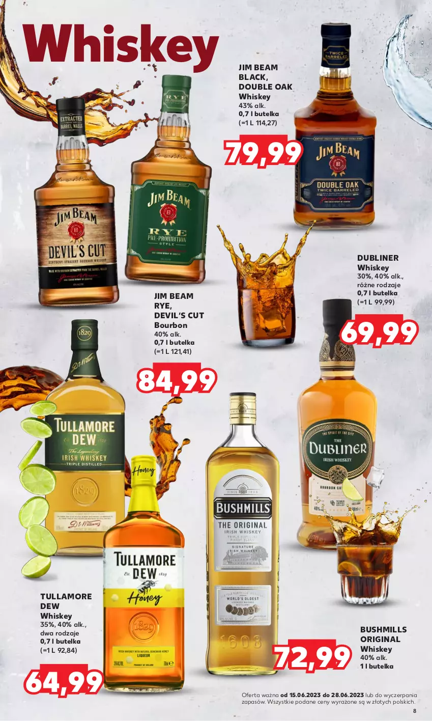 Gazetka promocyjna Kaufland - Barek Kauflandu - ważna 15.06 do 28.06.2023 - strona 8 - produkty: Bourbon, Bushmills, Gin, Jim Beam, Lack, Tullamore Dew, Whiskey